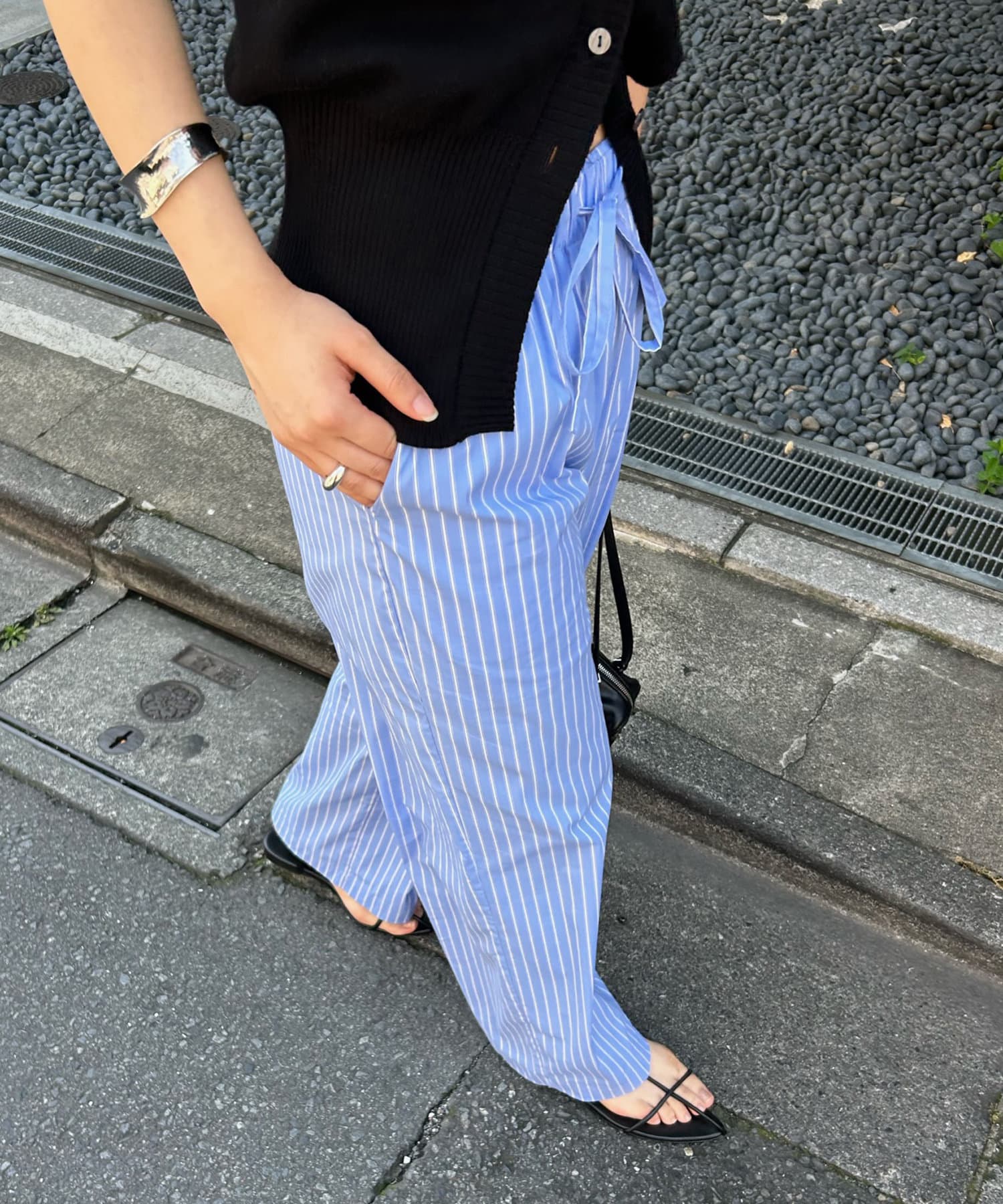smyeon ストライプパジャマパンツ フェアリーグランジ