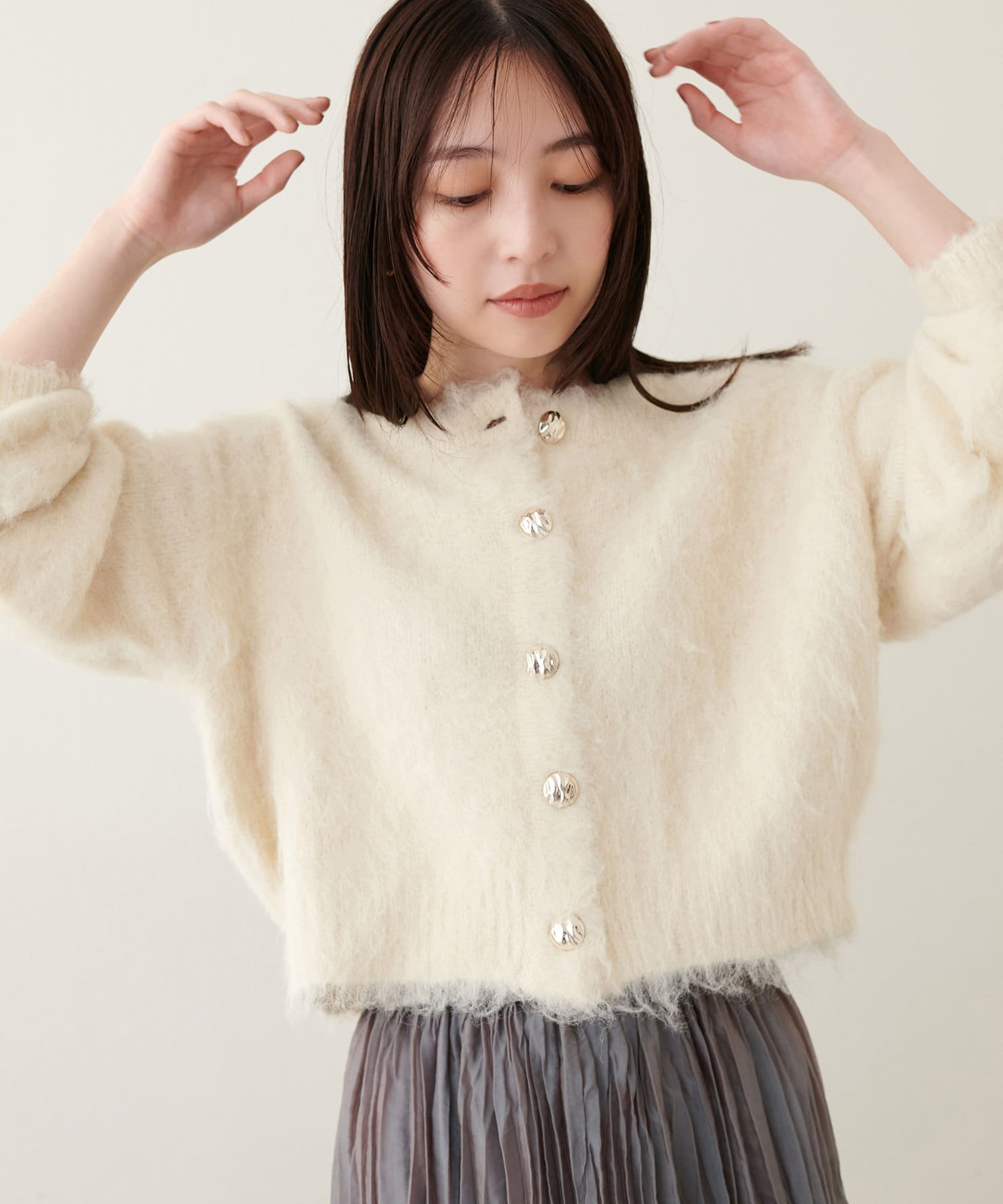 べこべこ釦ほんわりニットカーデ | natural couture(ナチュラルクチュール)レディース | PAL CLOSET(パルクローゼット) -  パルグループ公式ファッション通販サイト