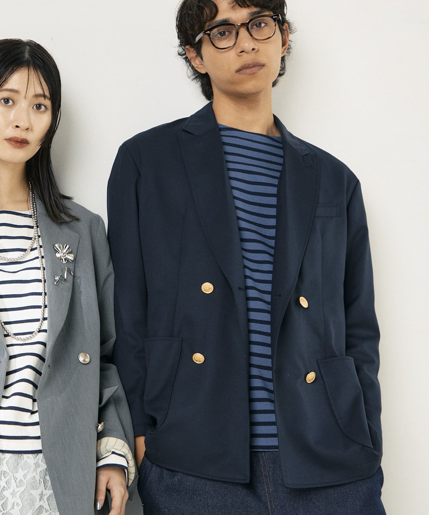 FREDY & GLOSTER(フレディ アンド グロスター) 【GLOSTER】NAVY BLAZER ブレザー 紺ブレ 金ボタン ダブル