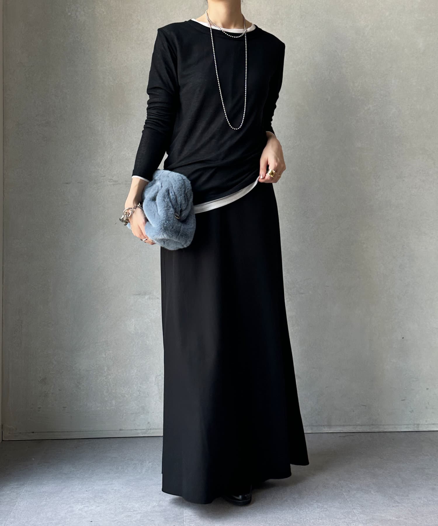 【DOUDOU】2枚set ロングTEE カットソー ホワイト×ブラック 2枚SET TEE | DOUDOU(ドゥドゥ)レディース | PAL CLOSET(パル