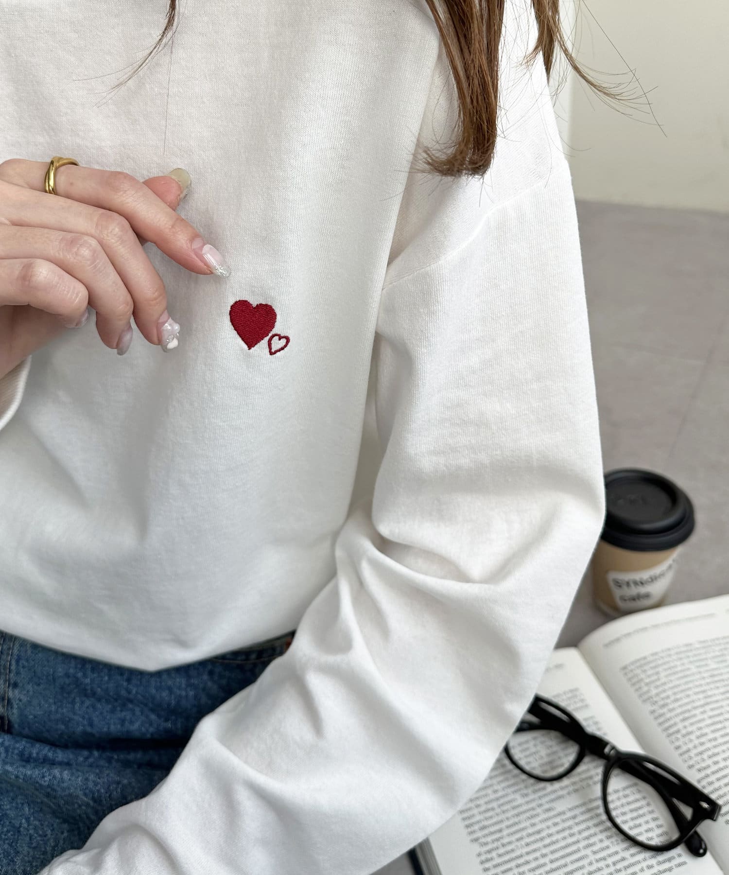 tシャツ 「WEB限定/新色追加」ハート刺繍スウェット レディース Discoat｜【WEB限定/新色追加】ハート刺繍スウェット | Rakuten