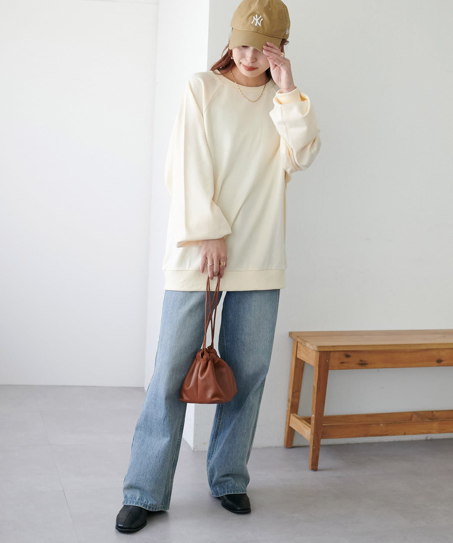 DISCOAT(ディスコート) 《春まで使える♪/6色展開》ラグランビッグスウエット【WEB限定】