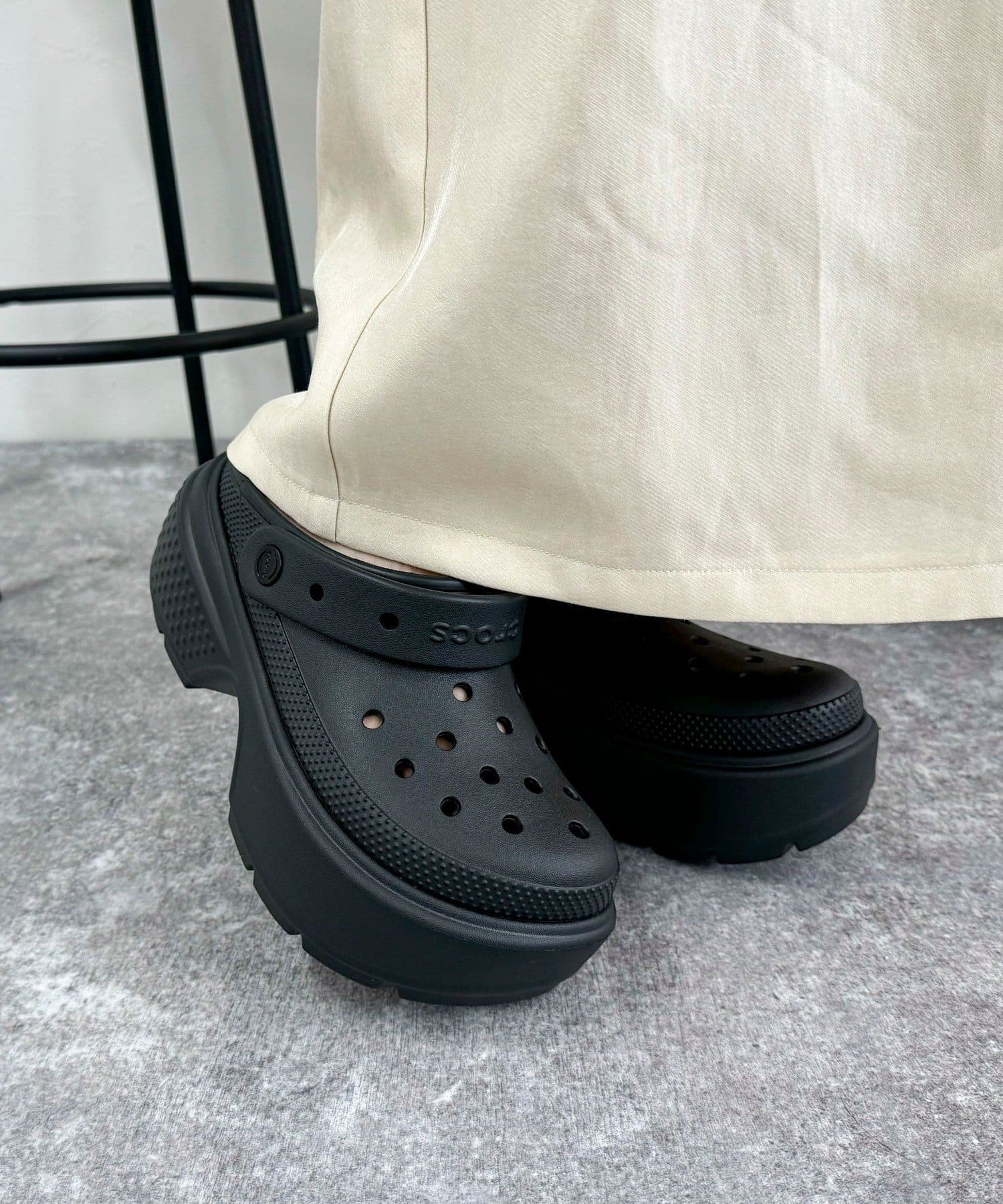 【Crocs】 クロックス　ストンプクロッグ ブラック 23㎝ crocs クロックス CROCS ストンプ クロッグ stomp clog メンズ