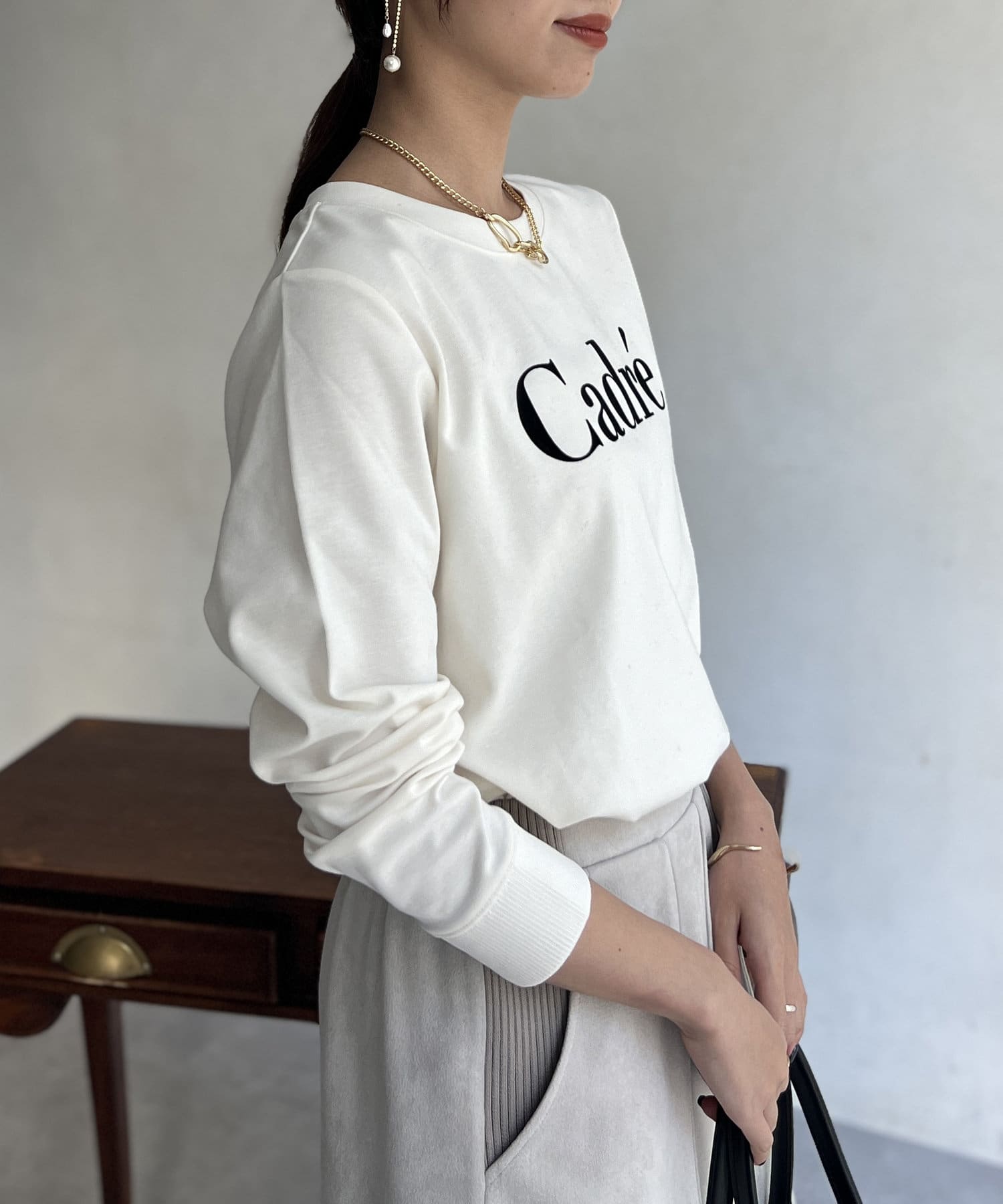 袖口リブフロッキーロゴロンT | Chez toi(シェトワ)レディース