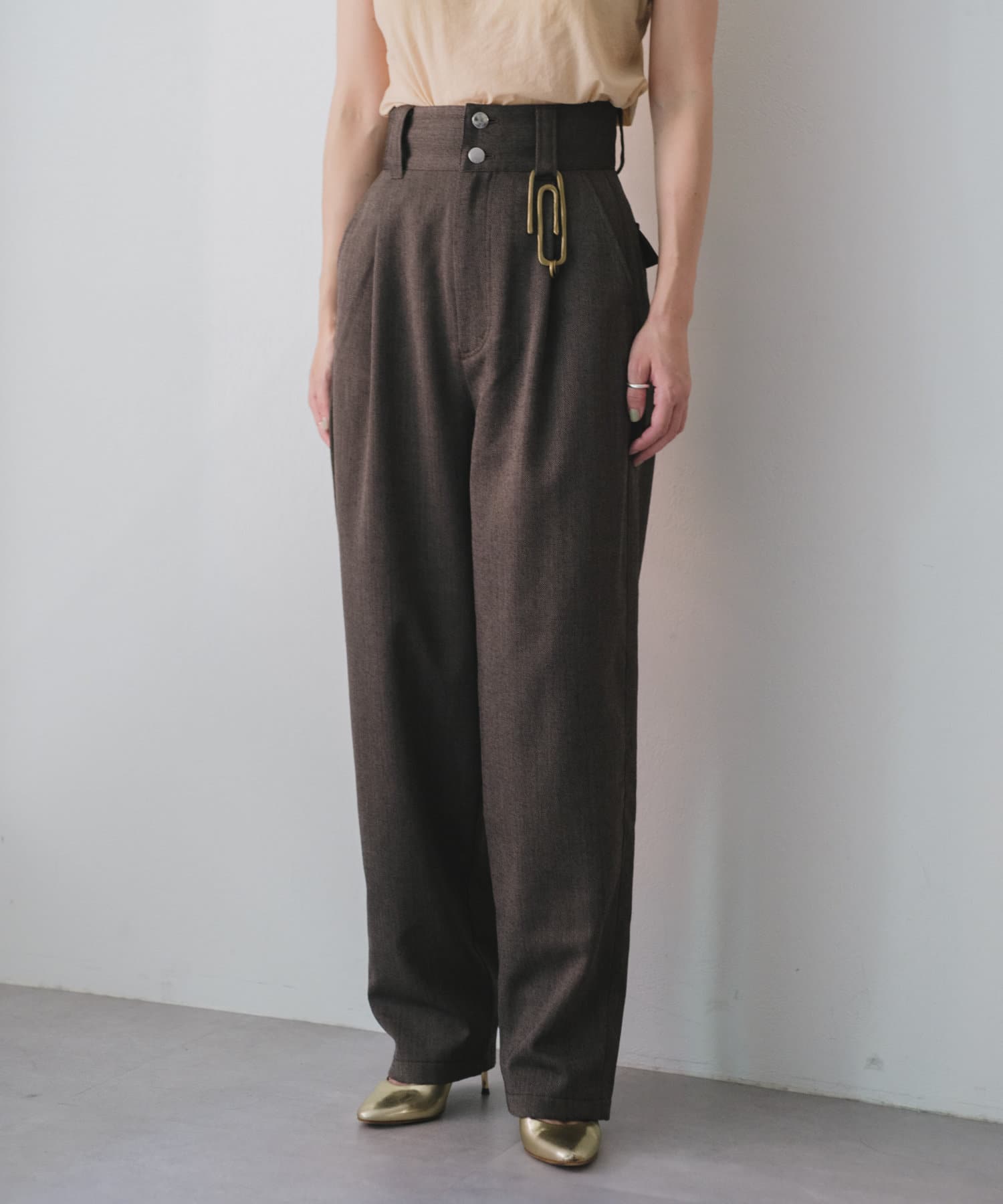 OUTLET(アウトレット) 【Pasterip】Mannish tweed tack pants