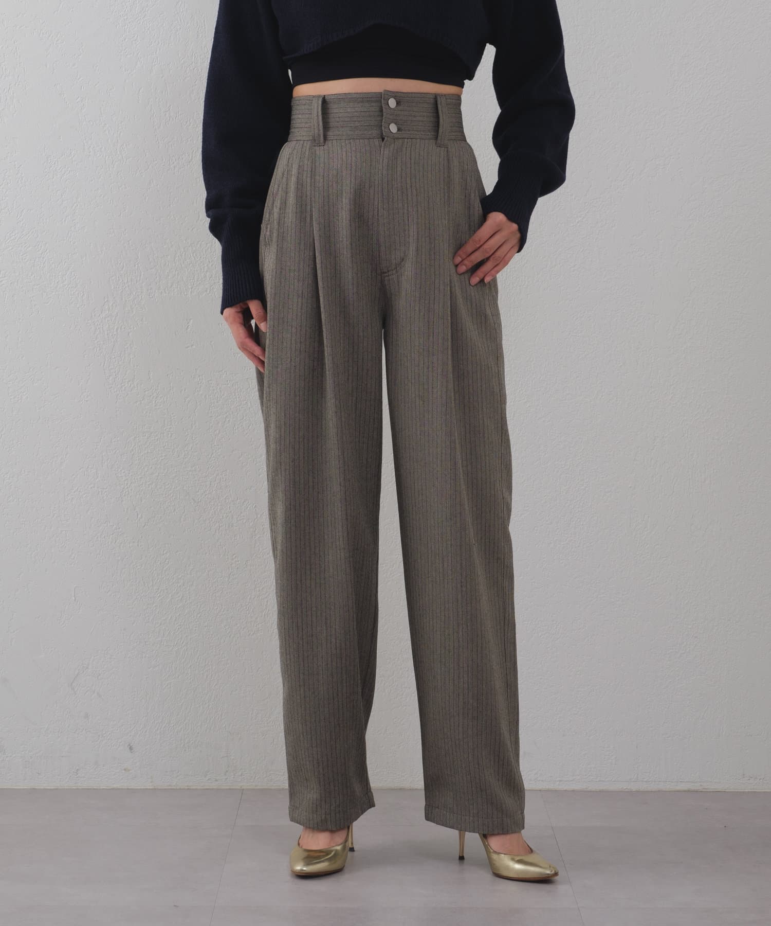 OUTLET(アウトレット) 【Pasterip】Mannish tweed tack pants