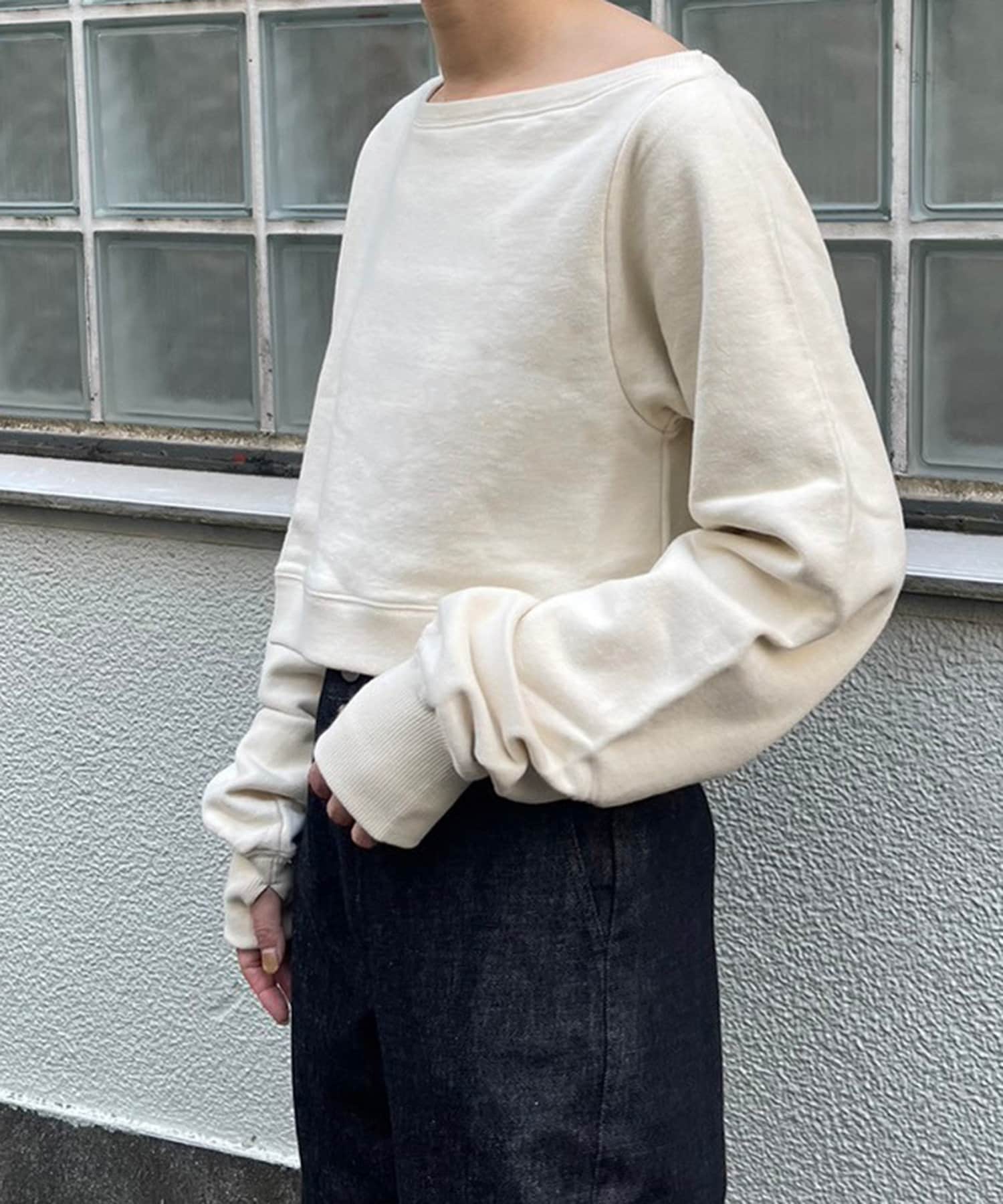 OUTLET(アウトレット) 【Pasterip】Suede touch one shoulder sweat