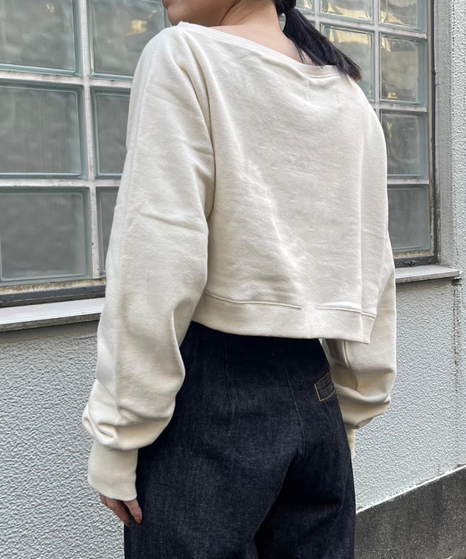 OUTLET(アウトレット) 【Pasterip】Suede touch one shoulder sweat