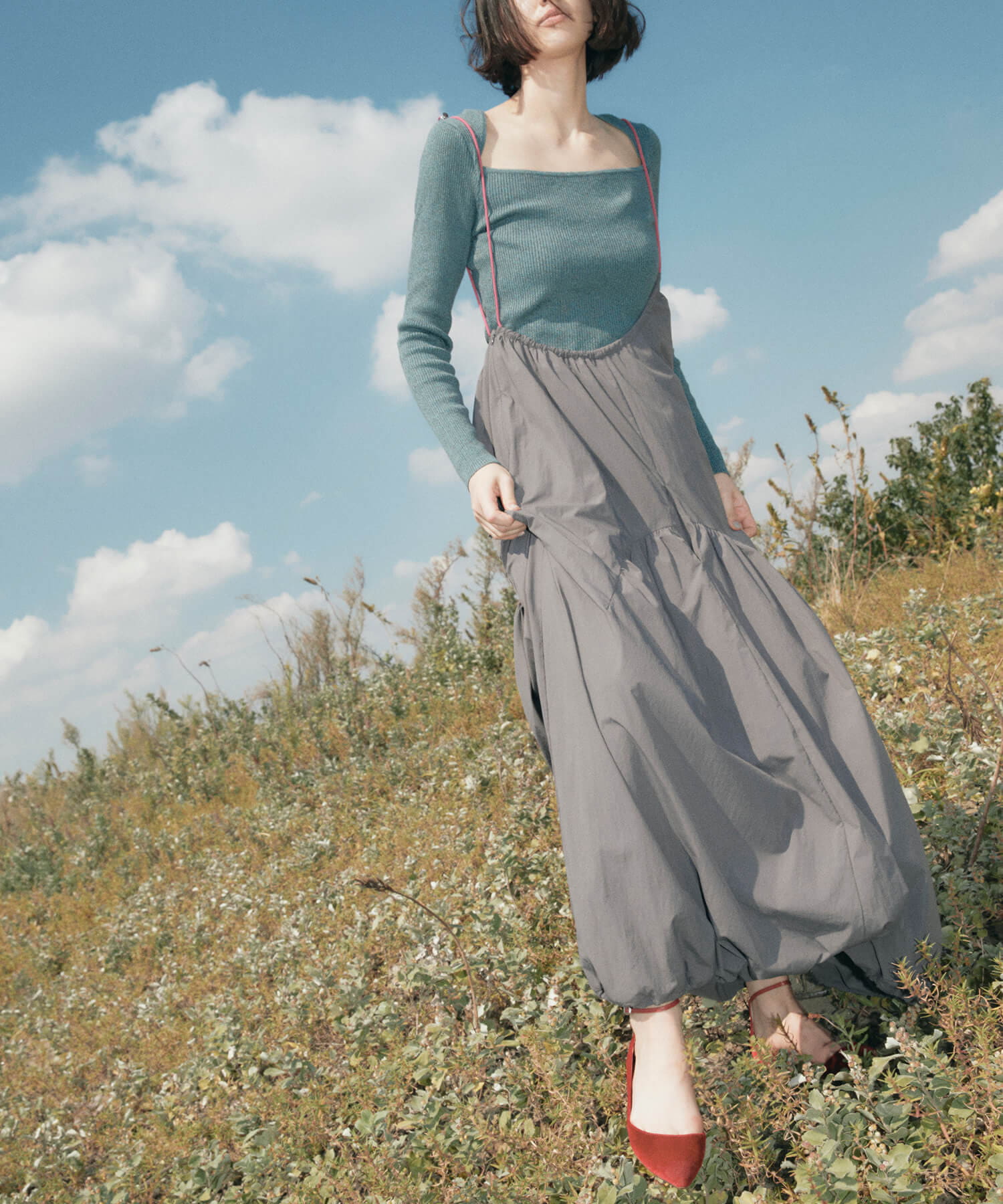 Pasterip】Nylon gather over dress | OUTLET(アウトレット)レディース 
