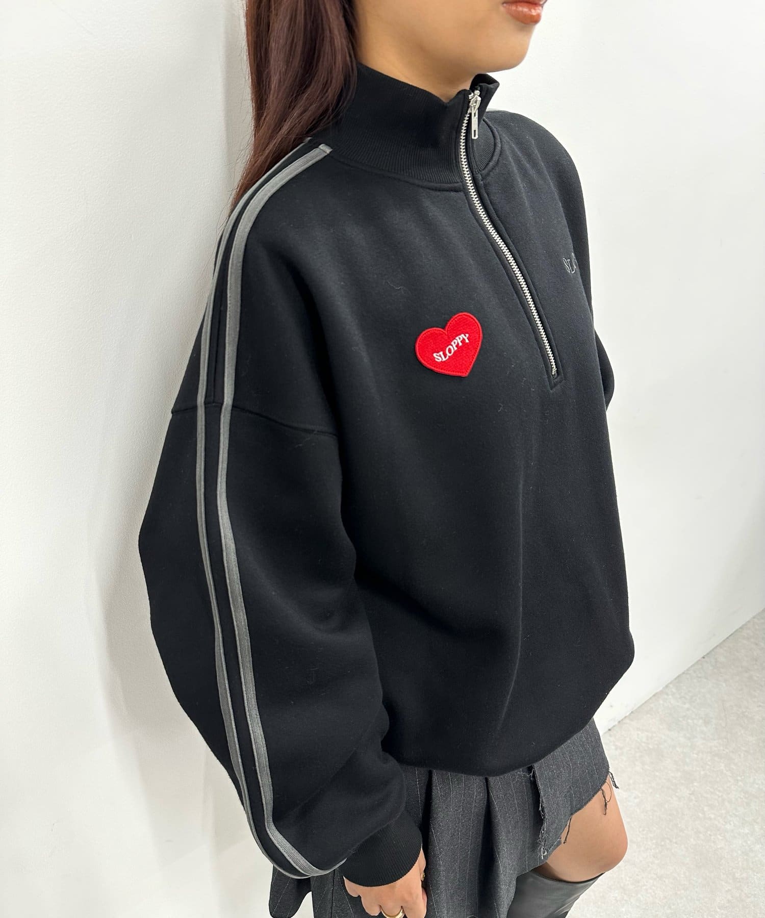 ハートクローゼット HEART CLOSET ファスナーメランジコート