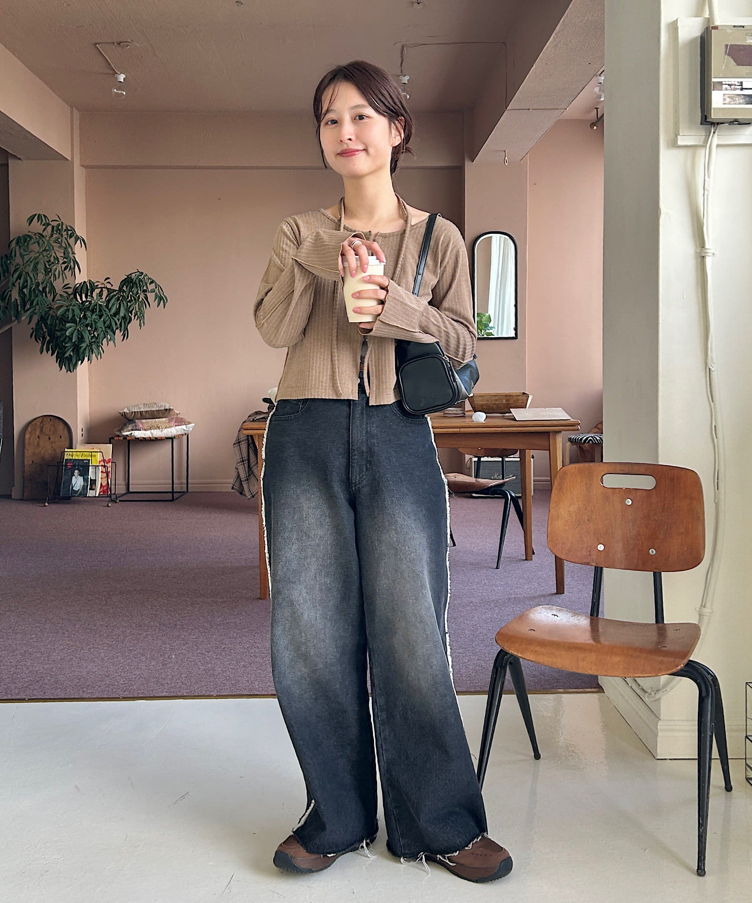カタログ掲載アイテム】モヘア2wayメッシュショートニット