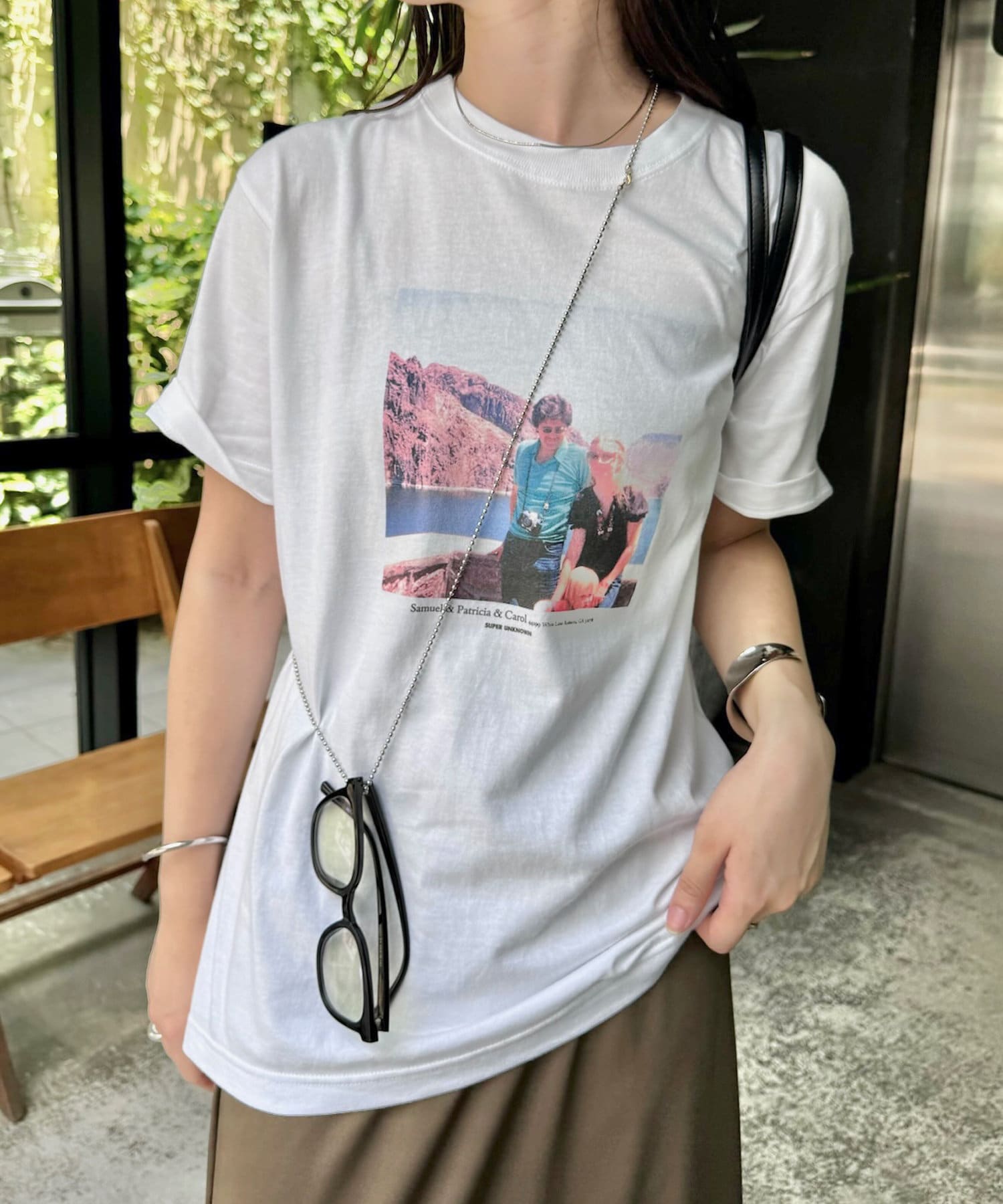 mystic(ミスティック) レディース [super unknown]Family photo Tシャツ オフホワイト