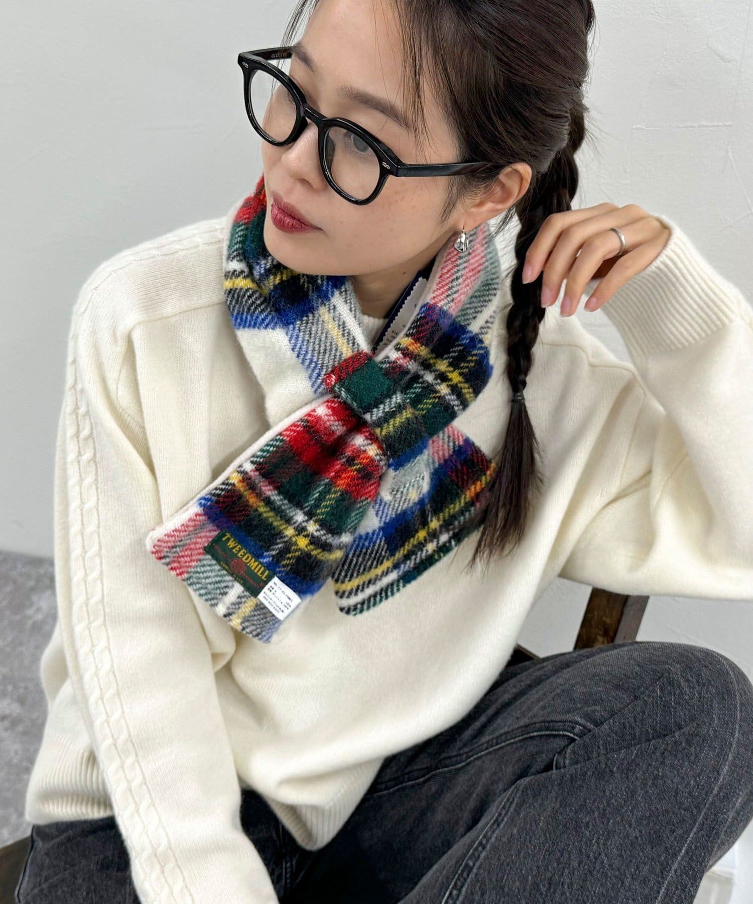 別注】【TWEED MILL】ウールチェック×フリースリバーマフラー | FREDY