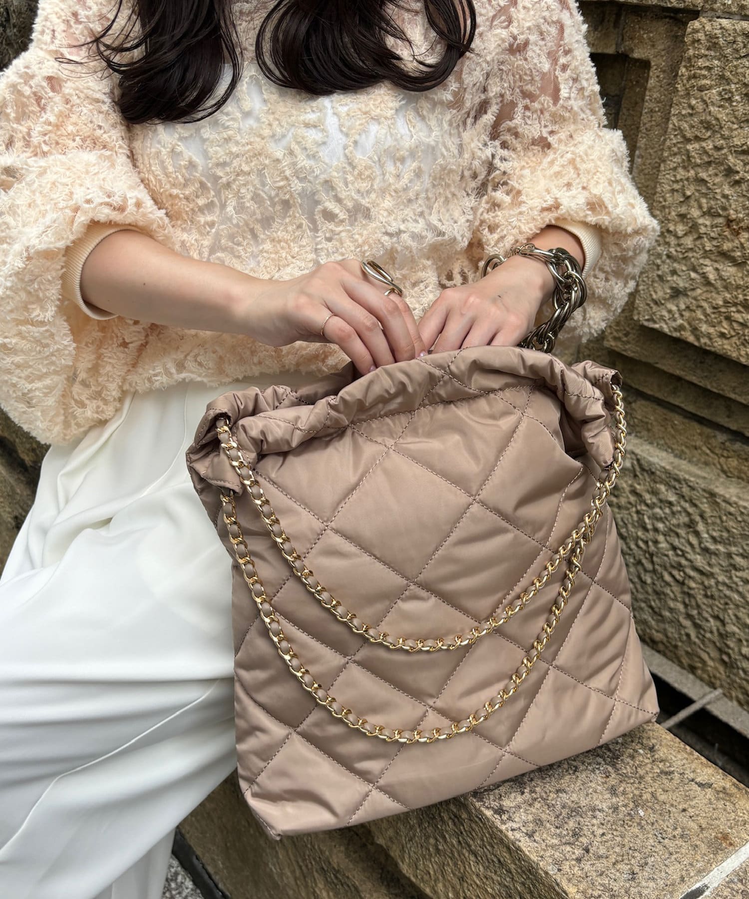 WEB限定/追加生産！】キルティングチェーンショルダー | DOUDOU