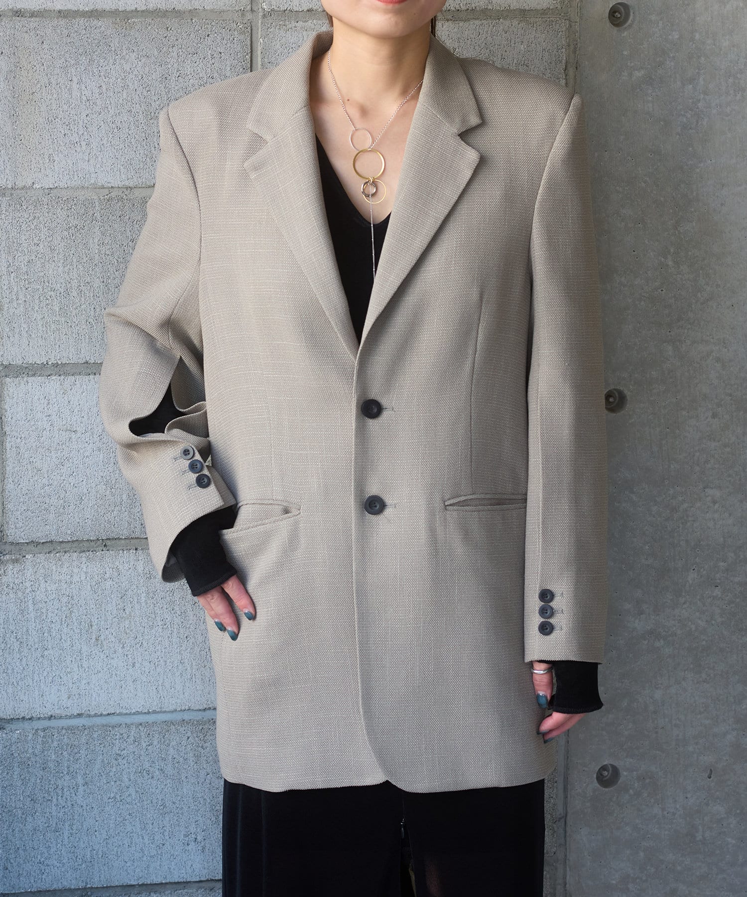 Pasterip(パセリ) レディース KARAMI design jacket ベージュ