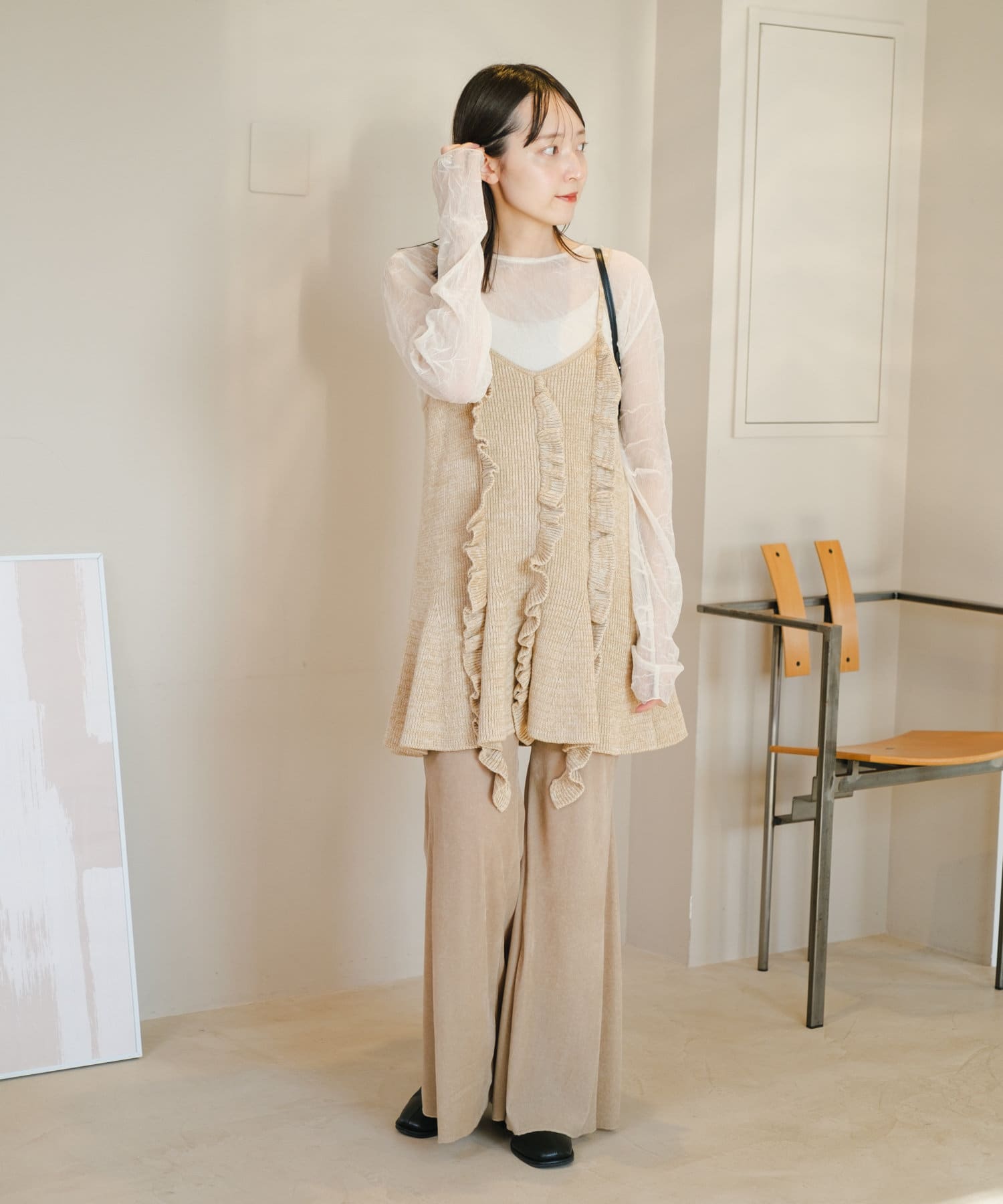 Kastane(カスタネ) 【スタッフ所持率80％越え】チュールベロアパンツ