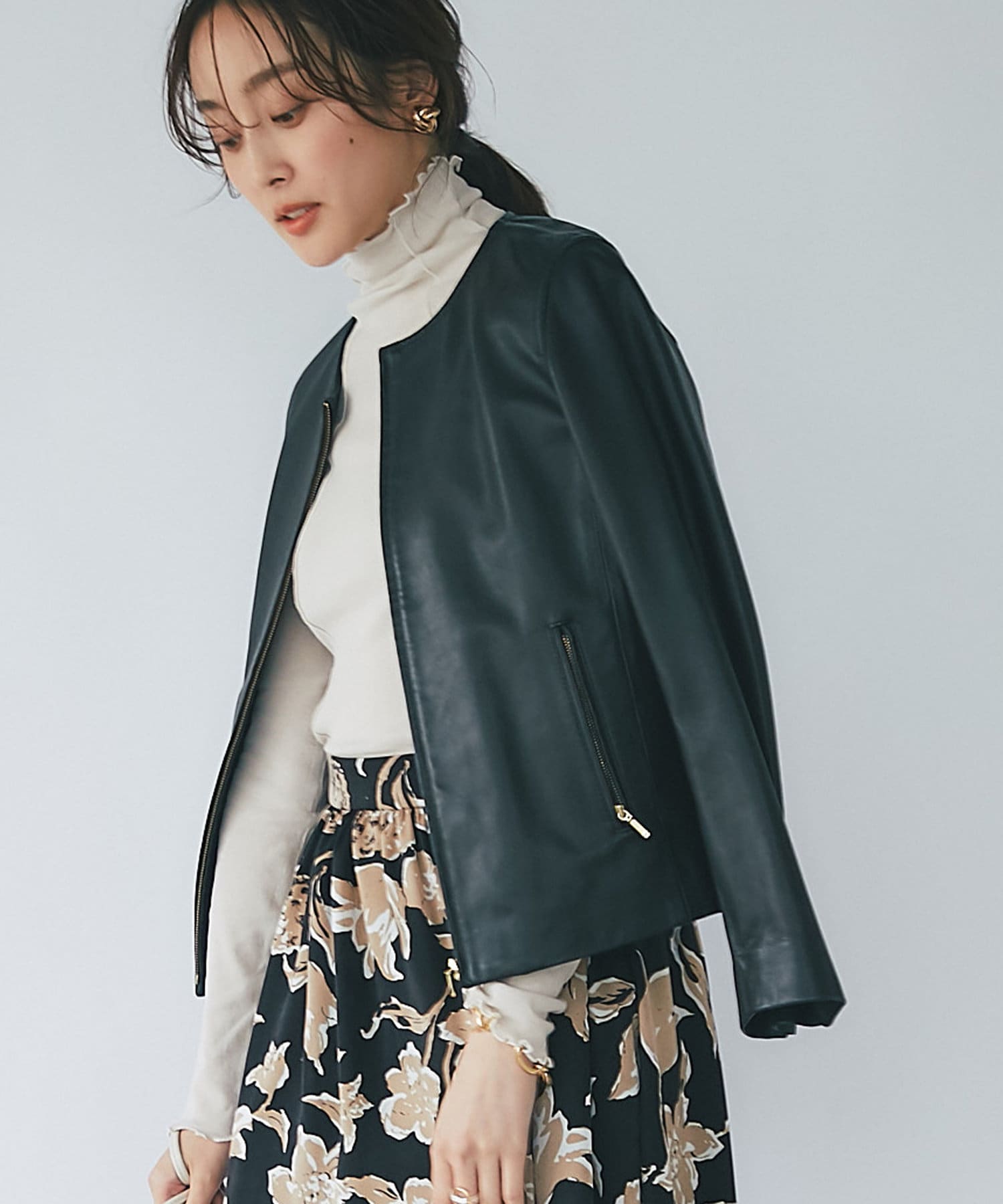 最大12%OFFクーポン La boutique BonBon】ノーカラーレザージャケット | OUTLET ジャケット・アウター