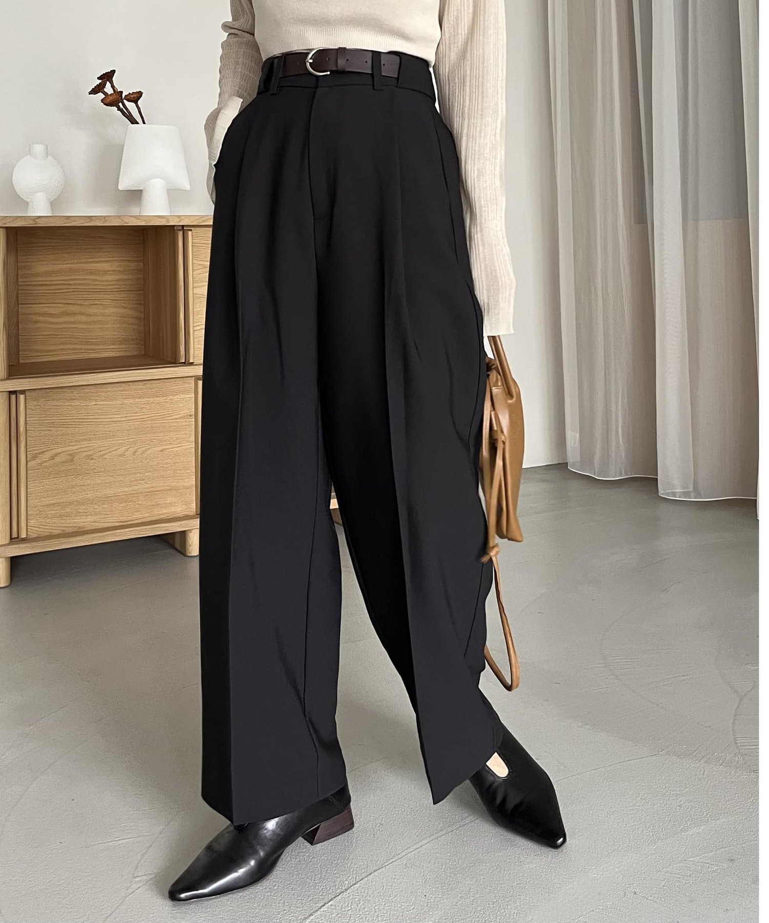 CAPRICIEUX LE'MAGE】エコレザーベルトSETパンツ | OUTLET