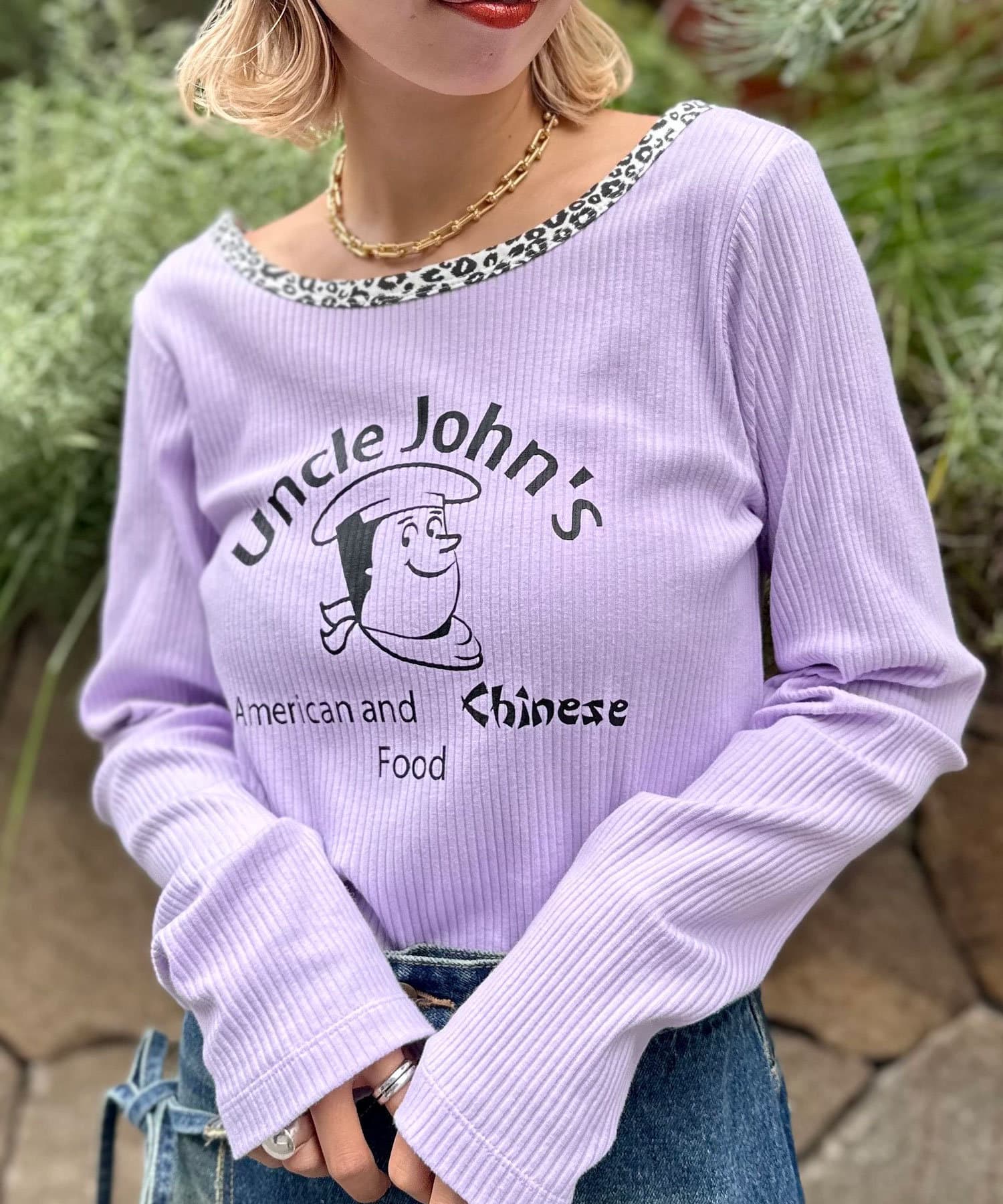 OUTLET(アウトレット) 【Ciaopanic】レオパードパイピングロンTEE