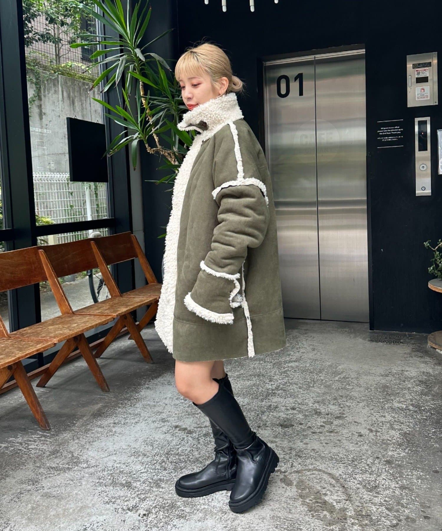 OUTLET(アウトレット) 【Ciaopanic】リバーシブルボアムートンダッフルコート