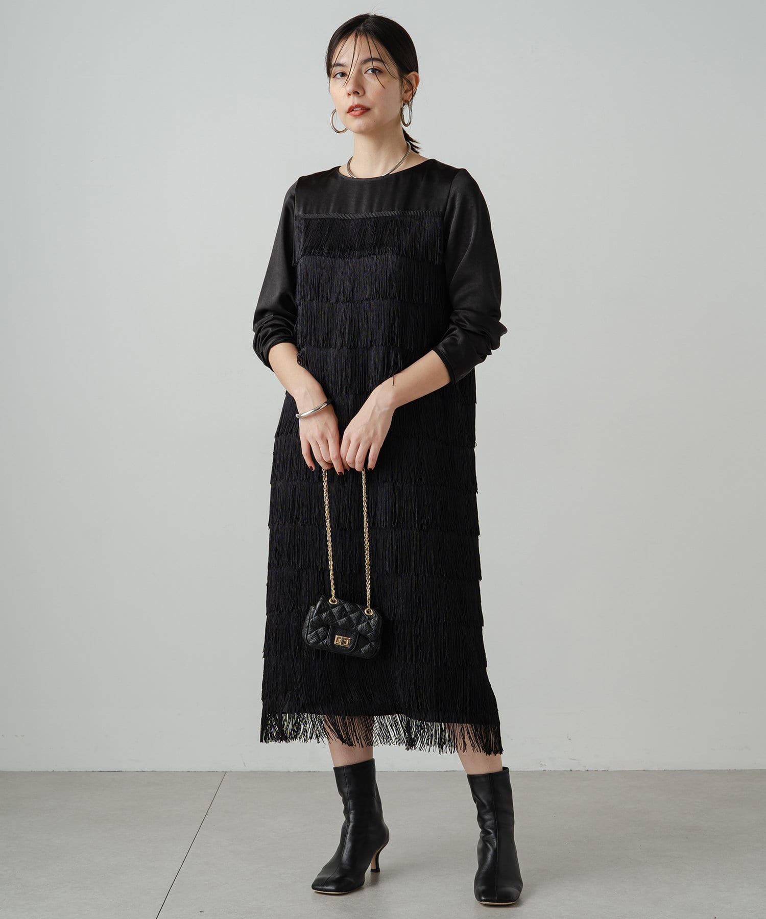 OUTLET(アウトレット) 【Loungedress】フリンジワンピース