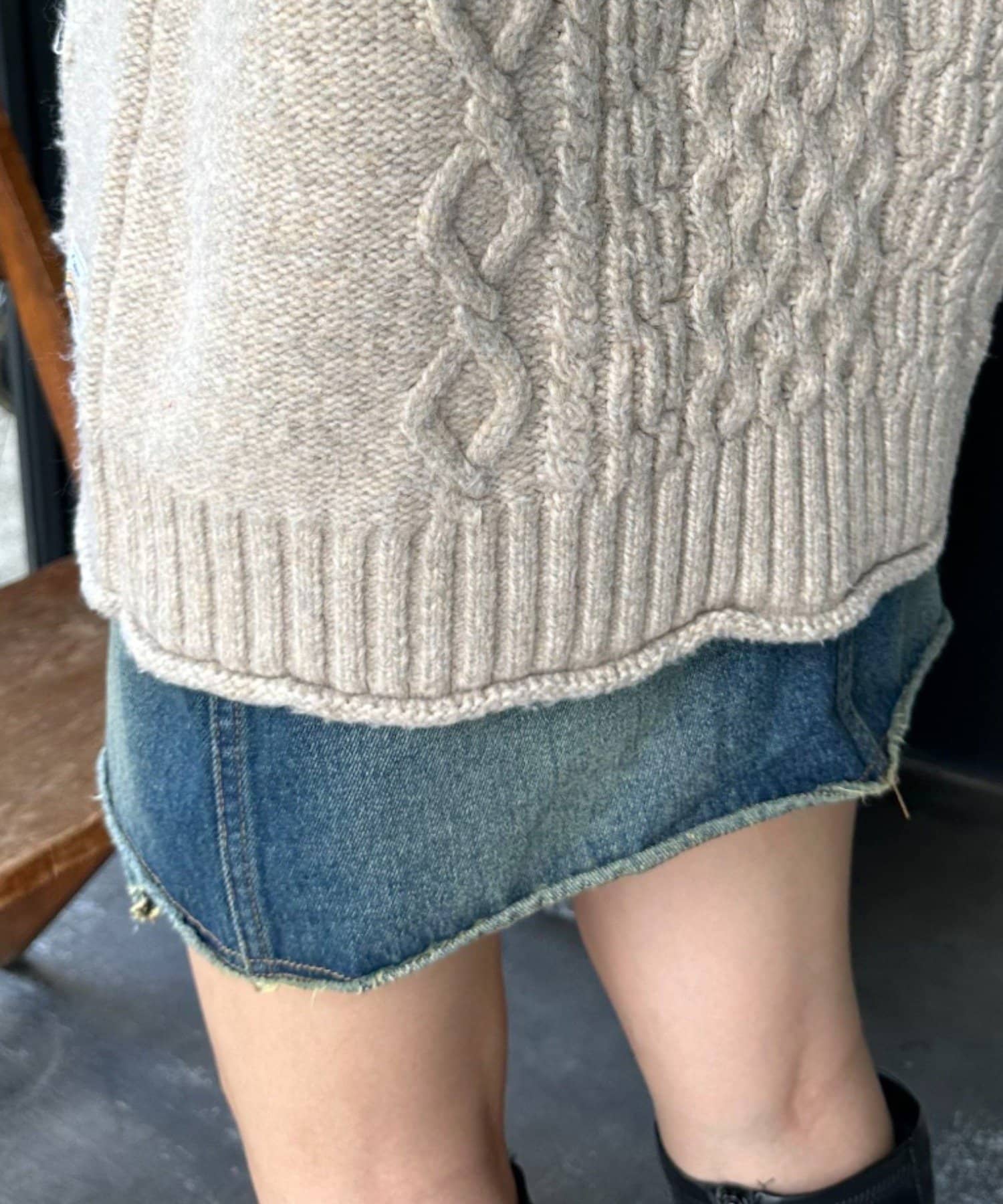 OUTLET(アウトレット) 【Ciaopanic】袖ボーダーローゲージチルデンニットカーデ