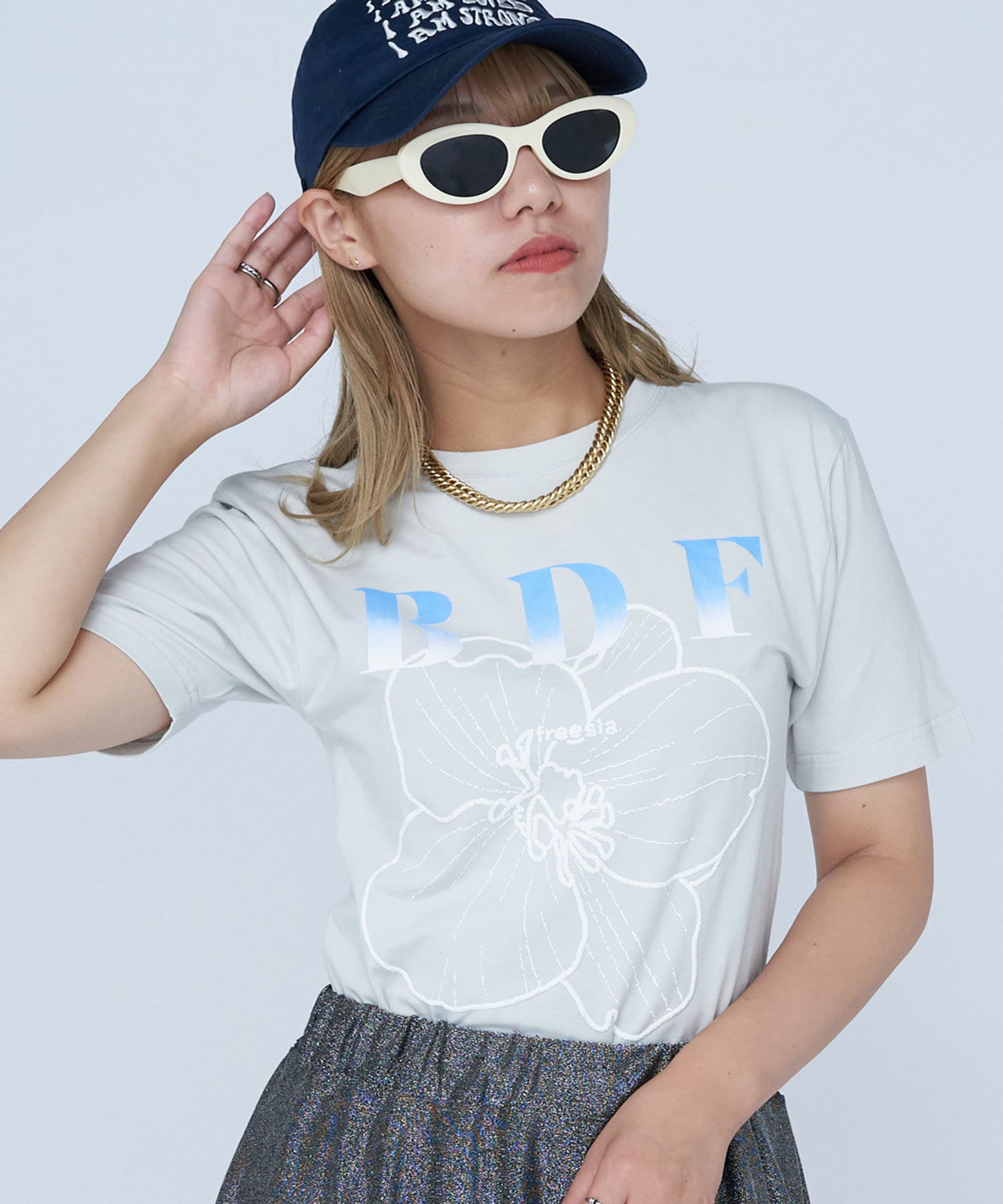 CIAOPANIC(チャオパニック) レディース 【WEB限定】BDFフラワーロゴショートTee ベージュ