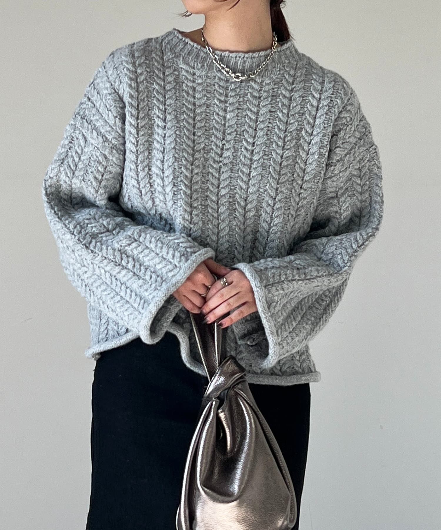 OUTLET(アウトレット) 【un dix cors】ケーブルニットプルオーバー