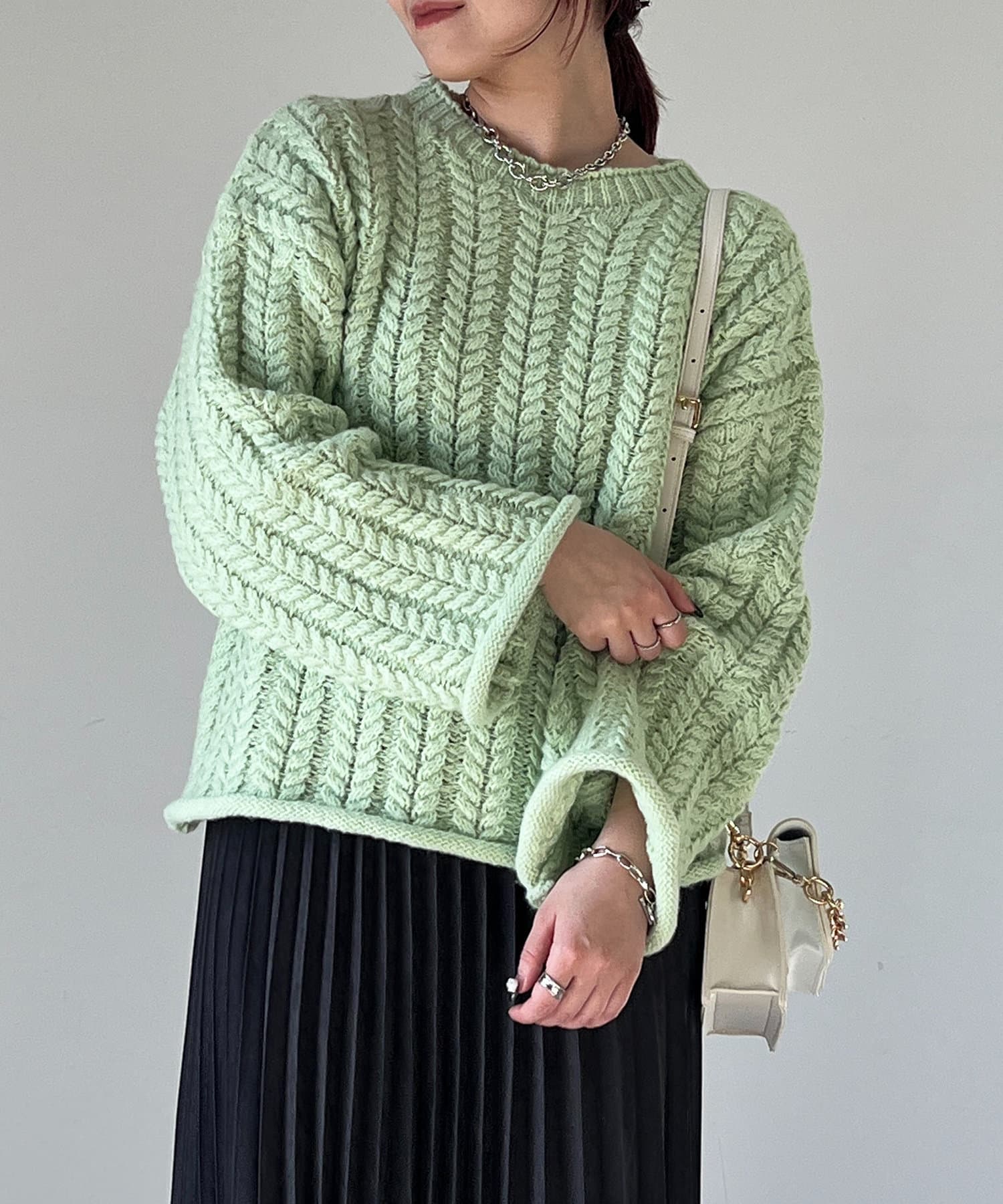 OUTLET(アウトレット) 【un dix cors】ケーブルニットプルオーバー