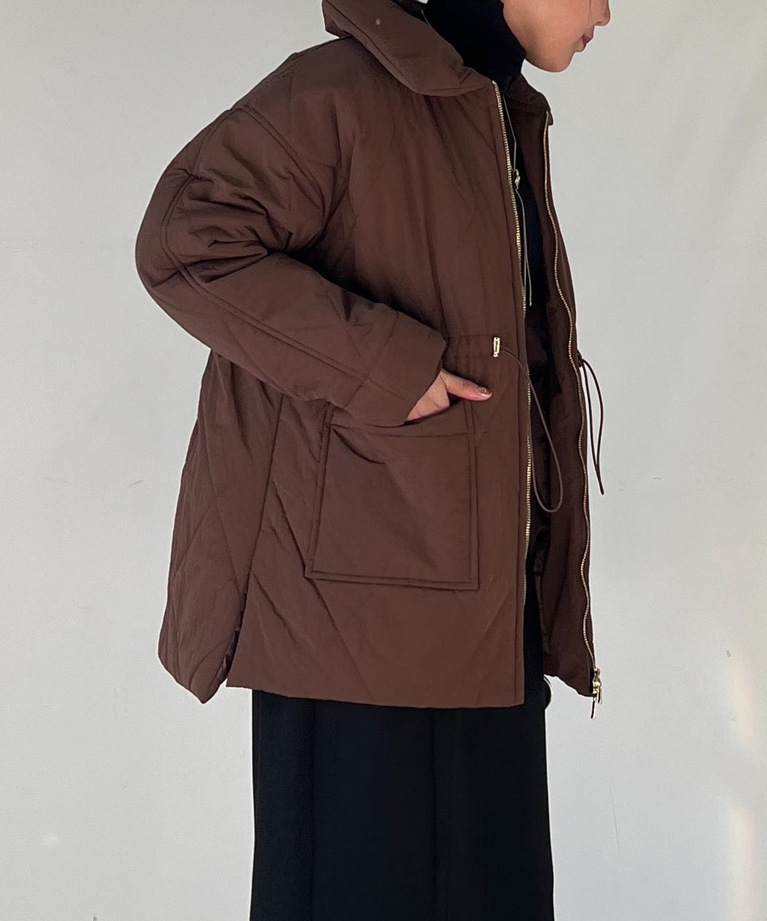 un dix cors】ウエスト絞りキルティングコート | OUTLET(アウトレット 
