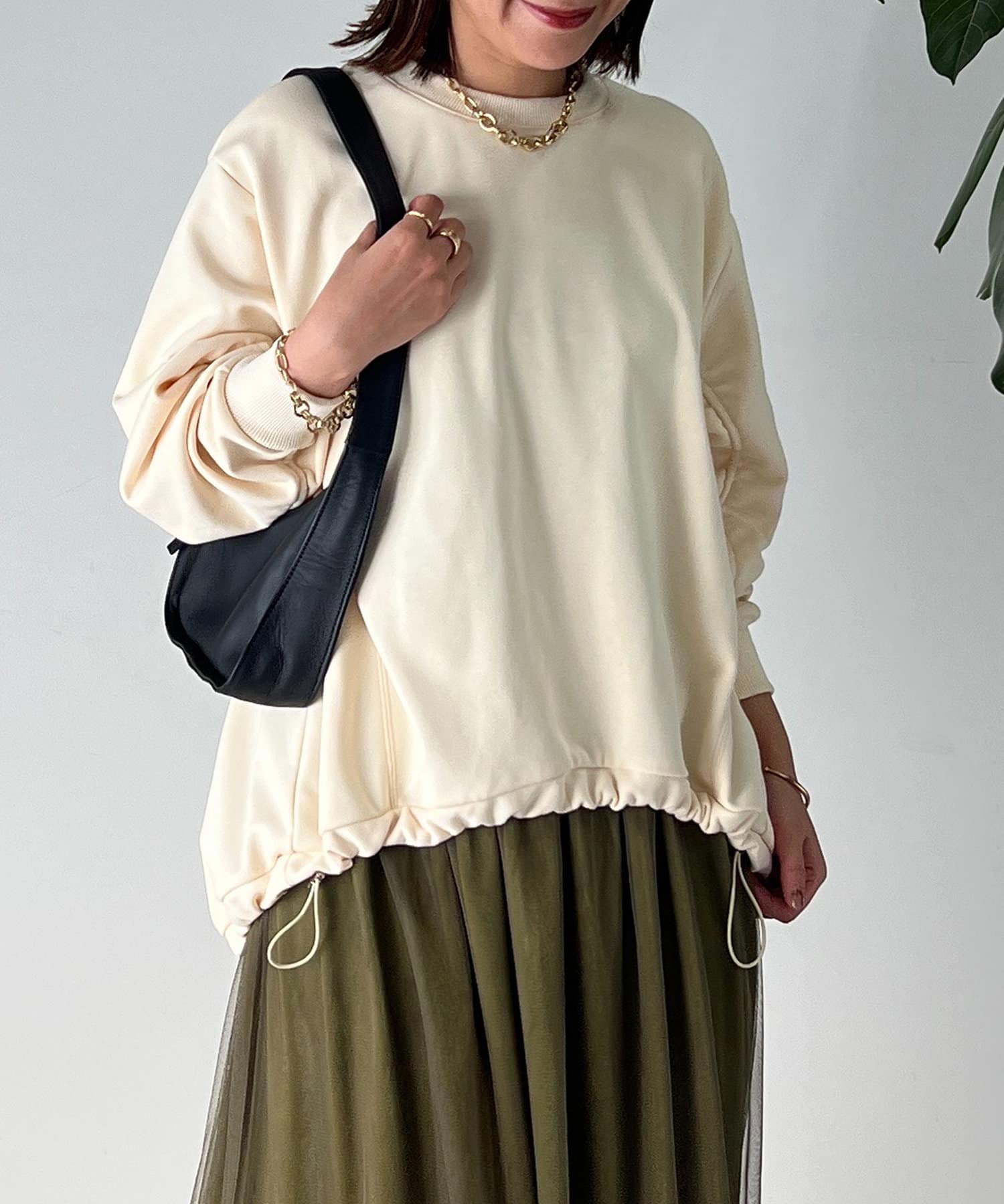 OUTLET(アウトレット) 【un dix cors】ミニ裏毛ドロストスウェット