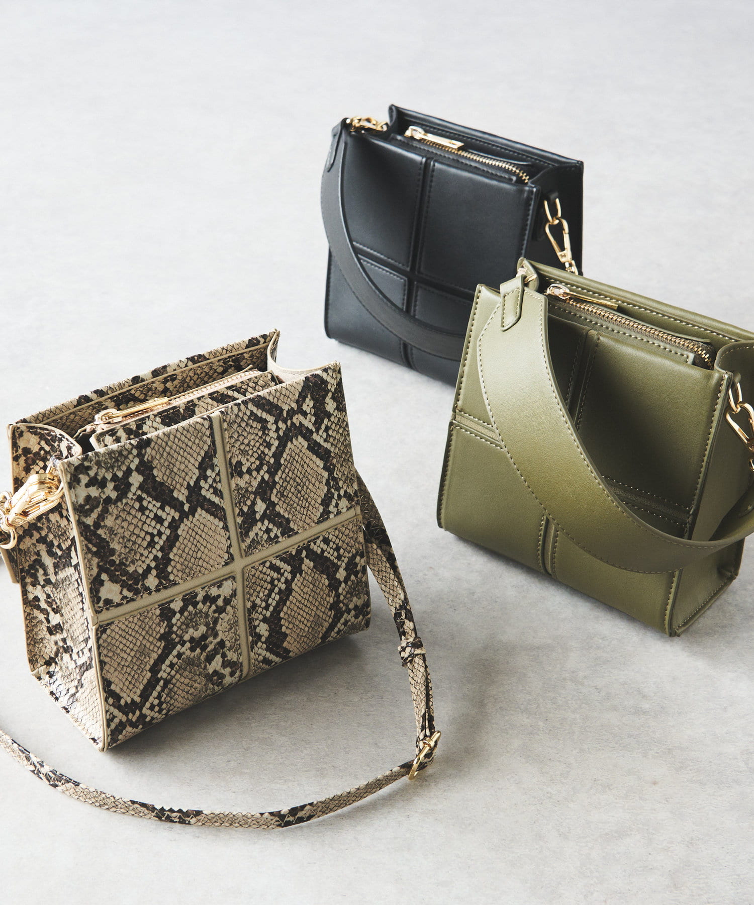 OUTLET(アウトレット) 【un dix cors】cache cache/クロスはぎ2WAYショルダー