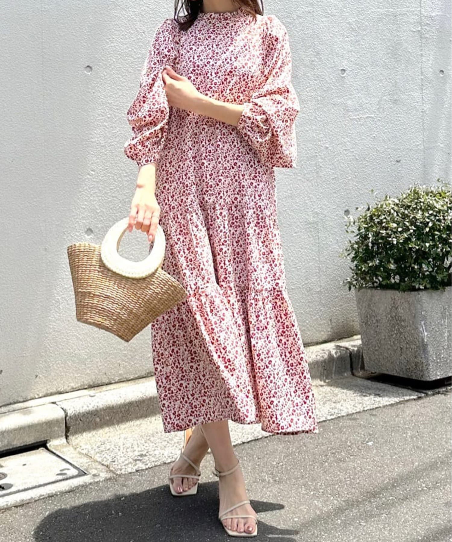 un dix cors】花柄デシンティアードワンピース | OUTLET un dix cors】花柄デシンティアードワンピース | OUTLET