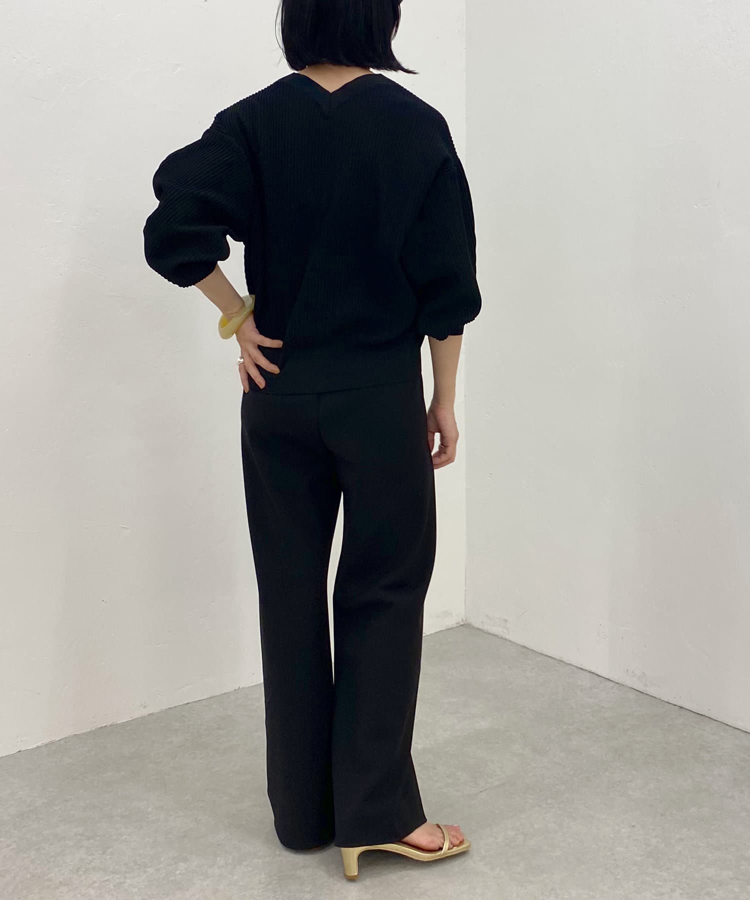 OUTLET(アウトレット) 【SHENERY】ポリエステルリブニットカーディガン