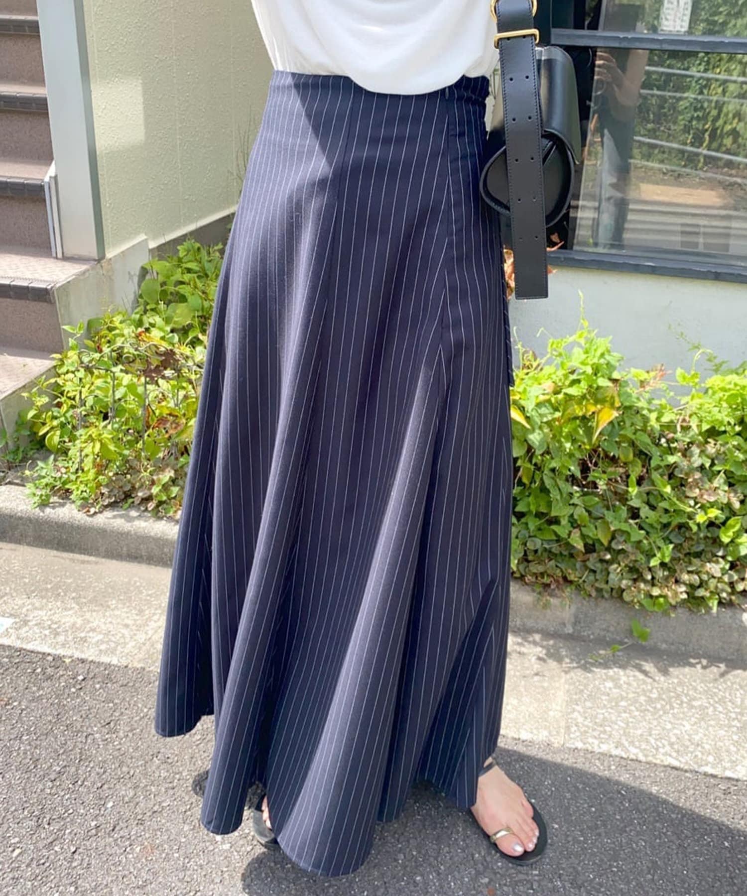 SHENERY】ピンストライプフレアスカート | OUTLET(アウトレット