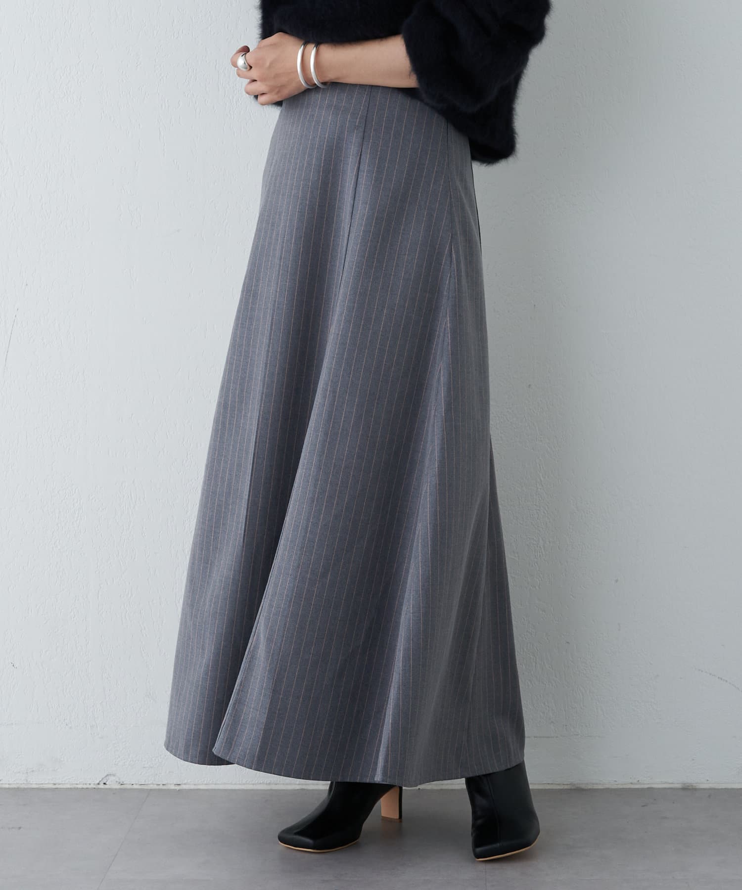 SHENERY】ピンストライプフレアスカート | OUTLET(アウトレット