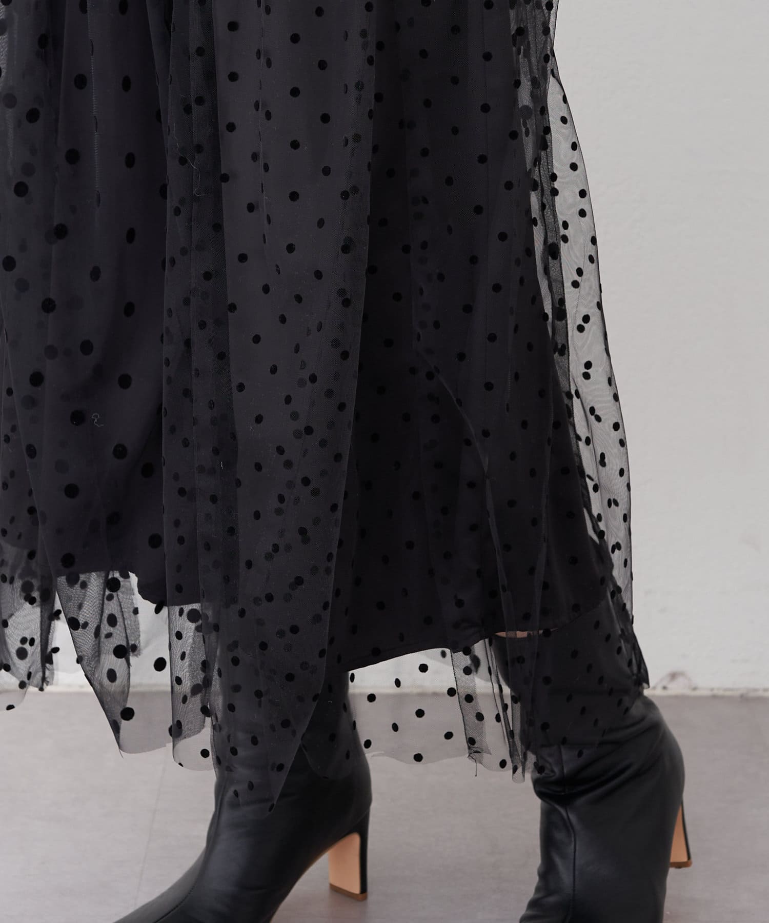 OUTLET(アウトレット) 【SHENERY】ドットチュールスカート