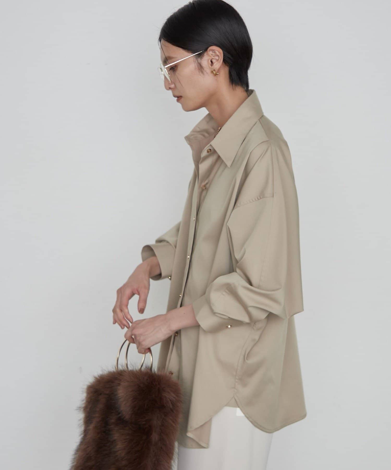 LOUNGEDRESS(ラウンジドレス) 《WEB限定/大人気につきリバイバル/累計販売１万枚達成》サテンBIGシャツ