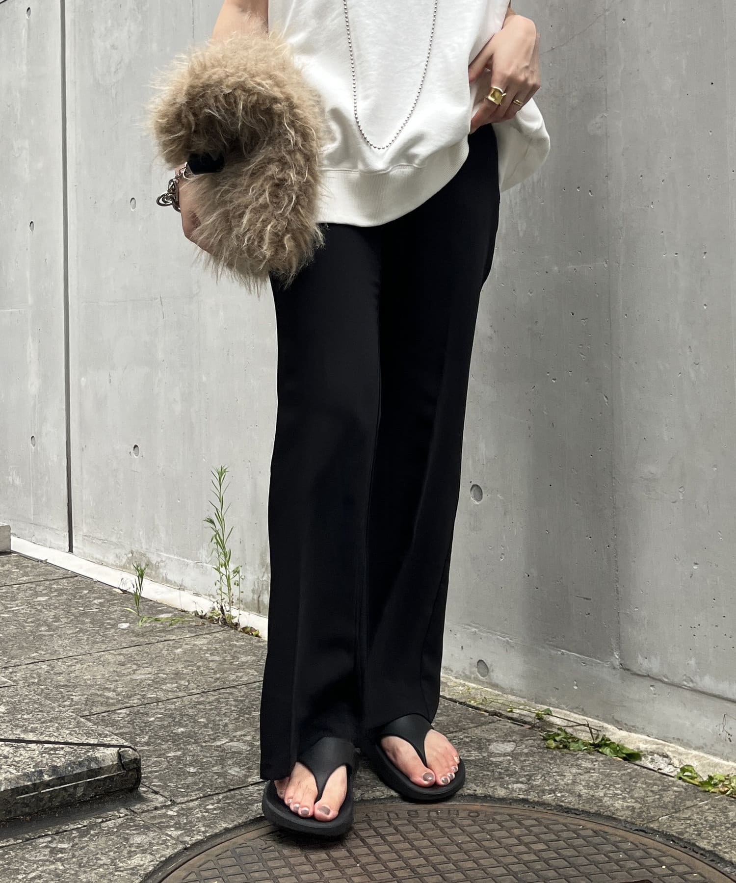 DOUDOU(ドゥドゥ) 【AgAwd/アガウド】【WEB限定】スラックスフレアパンツ