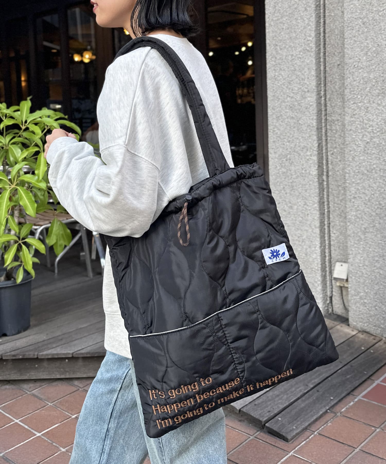 CPCM(シーピーシーエム) キルトロゴトートBAG