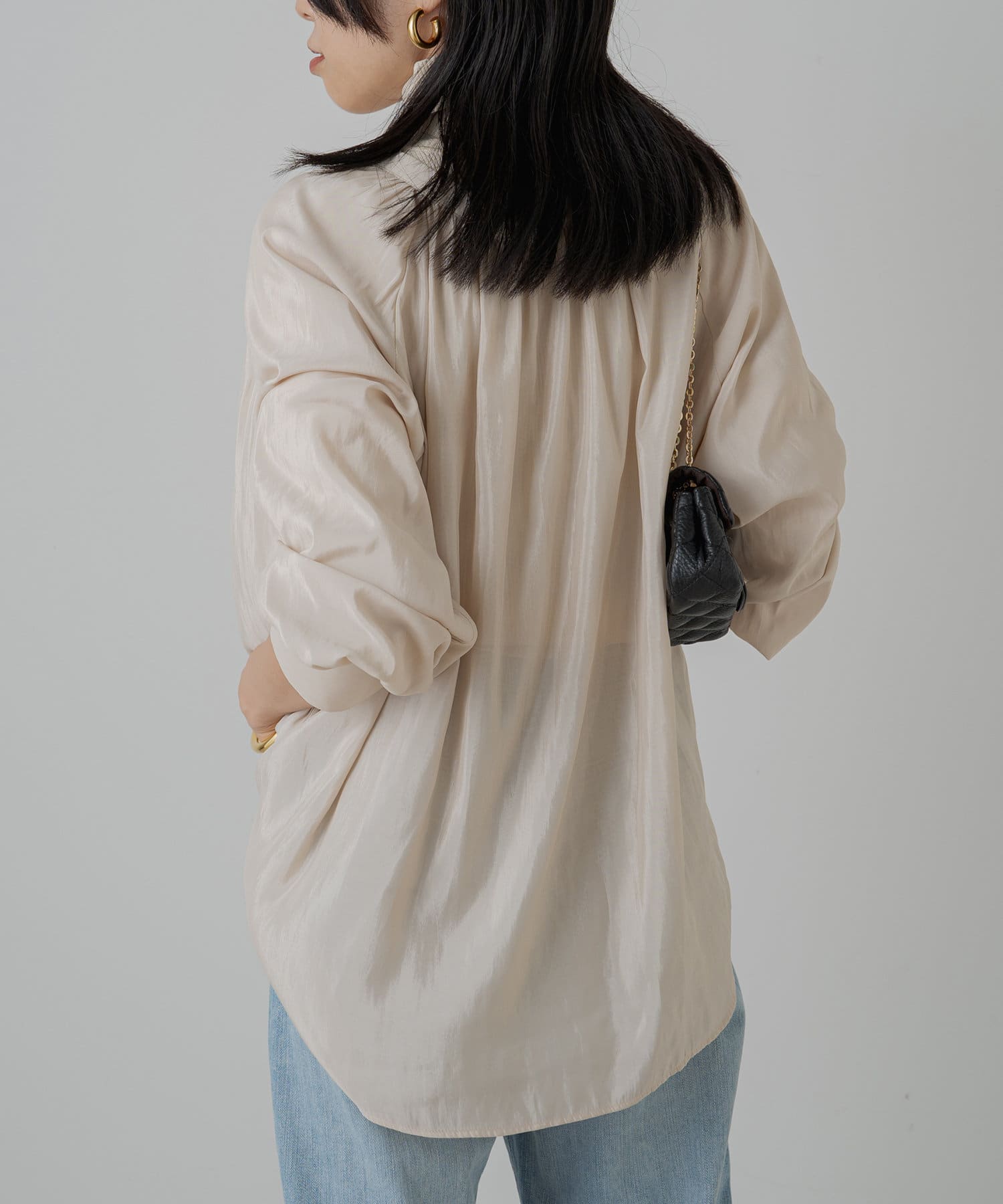 【アウトレット☆送料無料】 Loungedress】2WAYギャザーブラウス | OUTLET(アウトレット シャツ/ブラウス(長袖/七分)