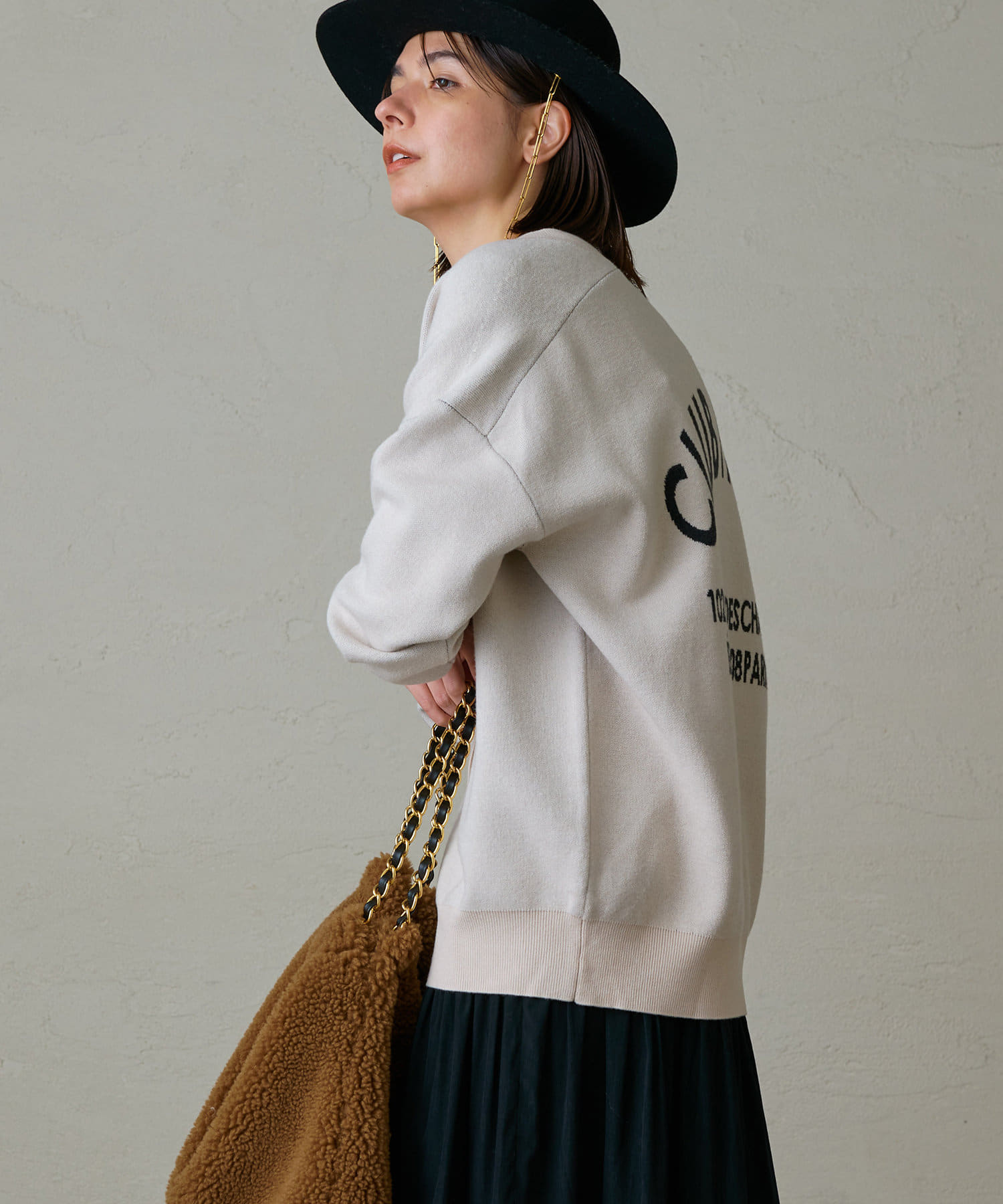 loungedress バックロゴカーディガン Loungedress】ロゴカーディガン | OUTLET(アウトレット
