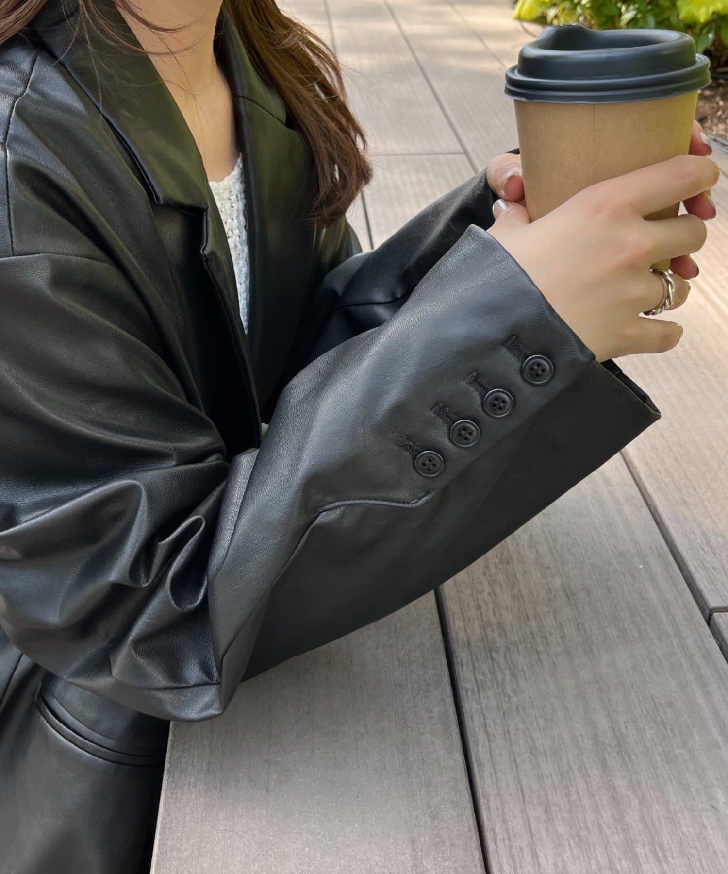 WILLOW】フェイクレザーオーバージャケット | CIAOPANIC TYPY(チャオ 