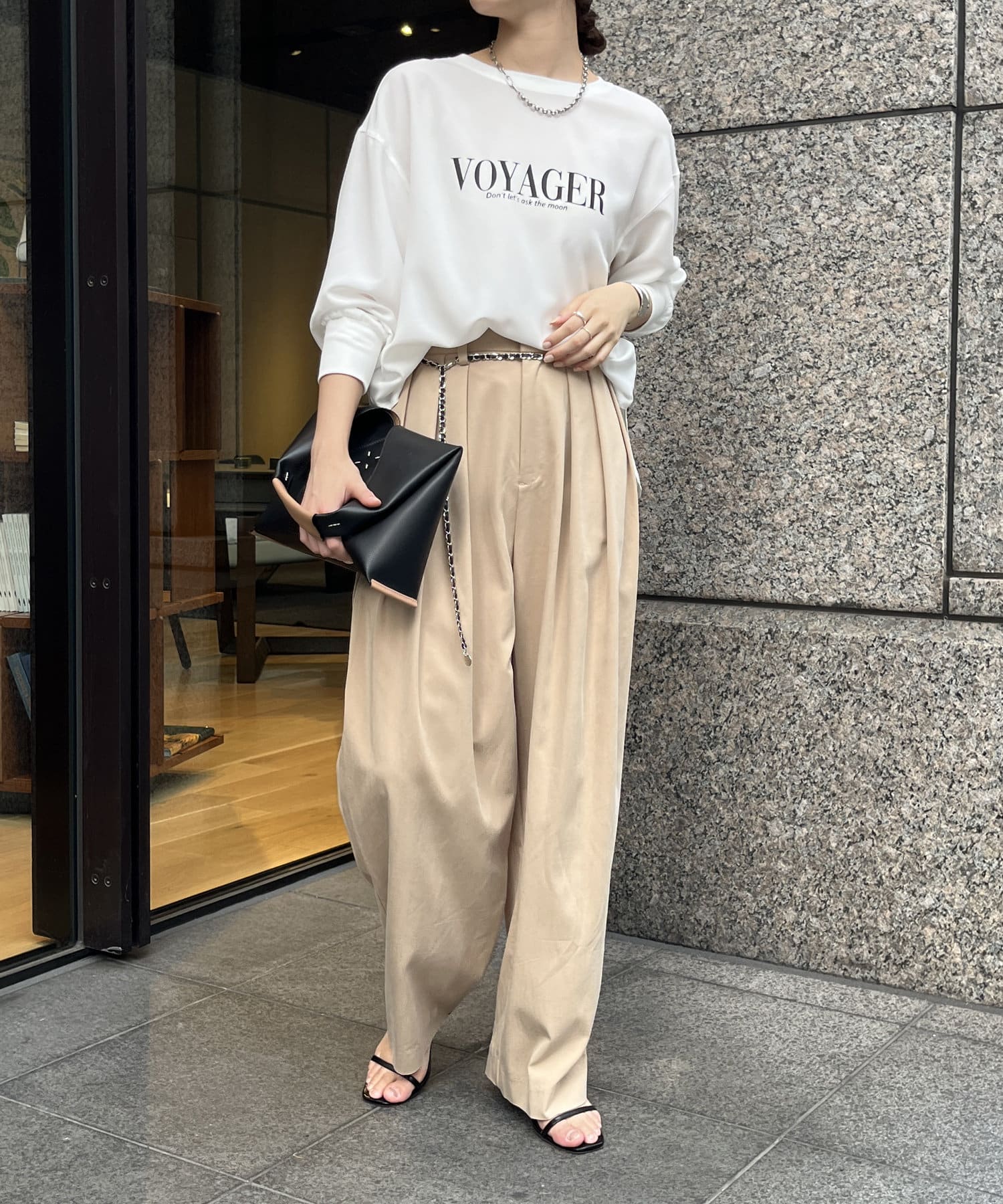 VoyagerジョーゼットロゴTEE | DOUDOU(ドゥドゥ)レディース