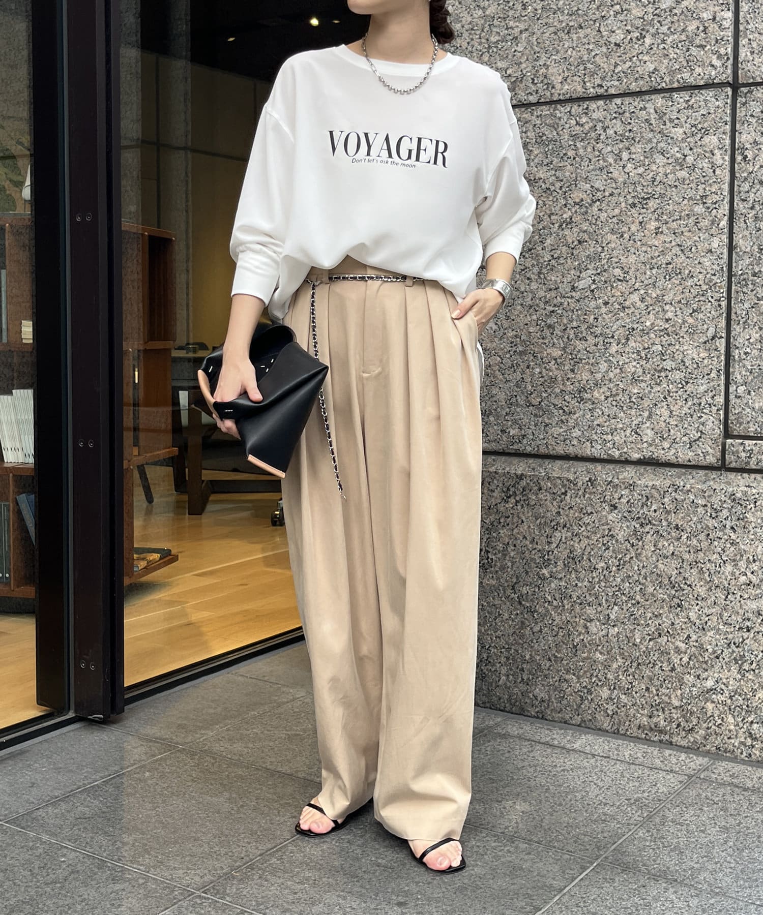 VoyagerジョーゼットロゴTEE | DOUDOU(ドゥドゥ)レディース