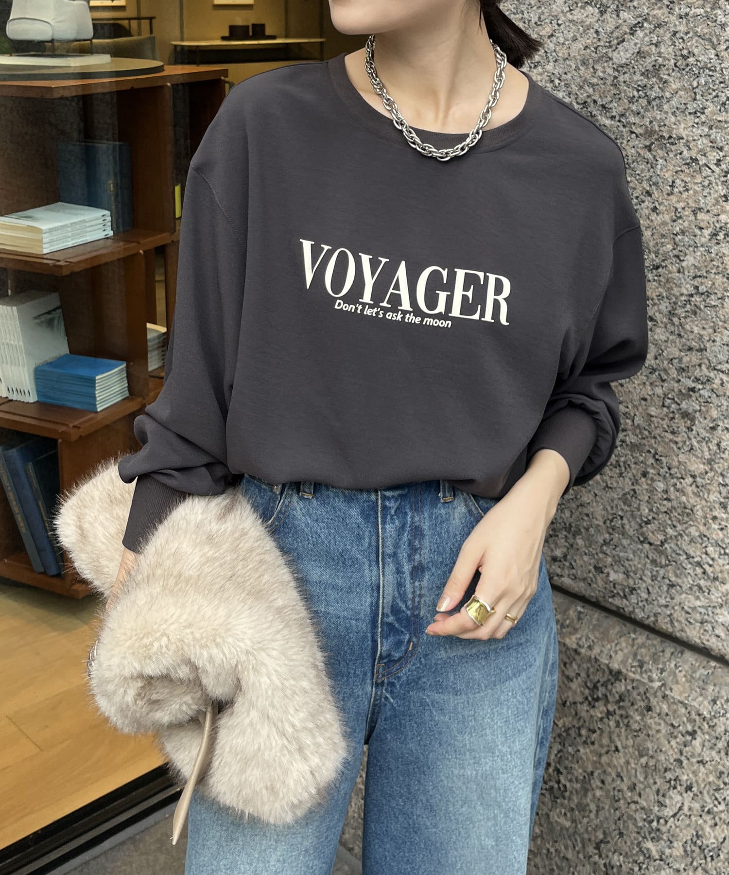 DOUDOU(ドゥドゥ) VoyagerジョーゼットロゴTEE