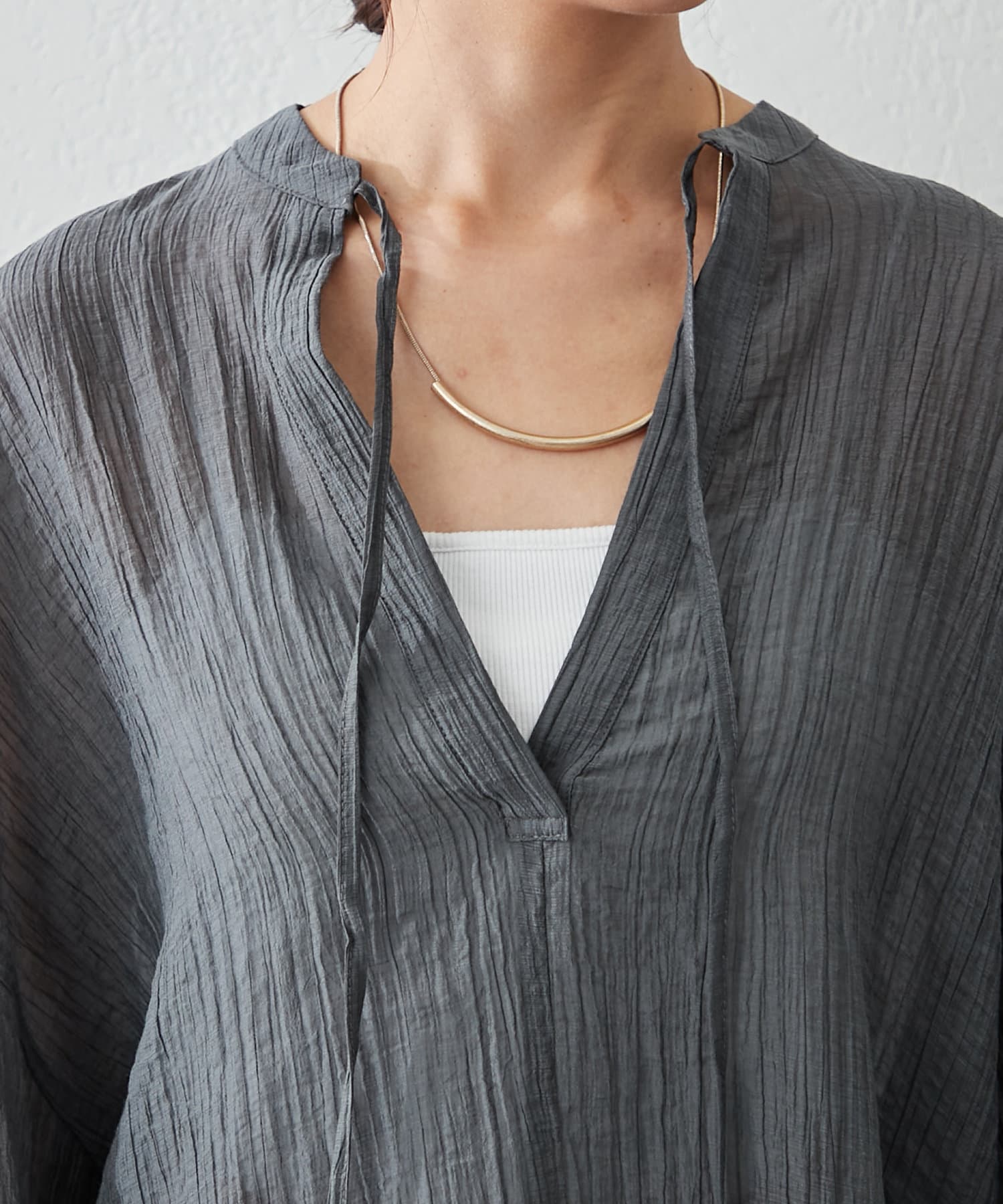 Remind me and forever(リマインドミーアンドフォーエバー) シアー楊柳プルオーバーブラウス