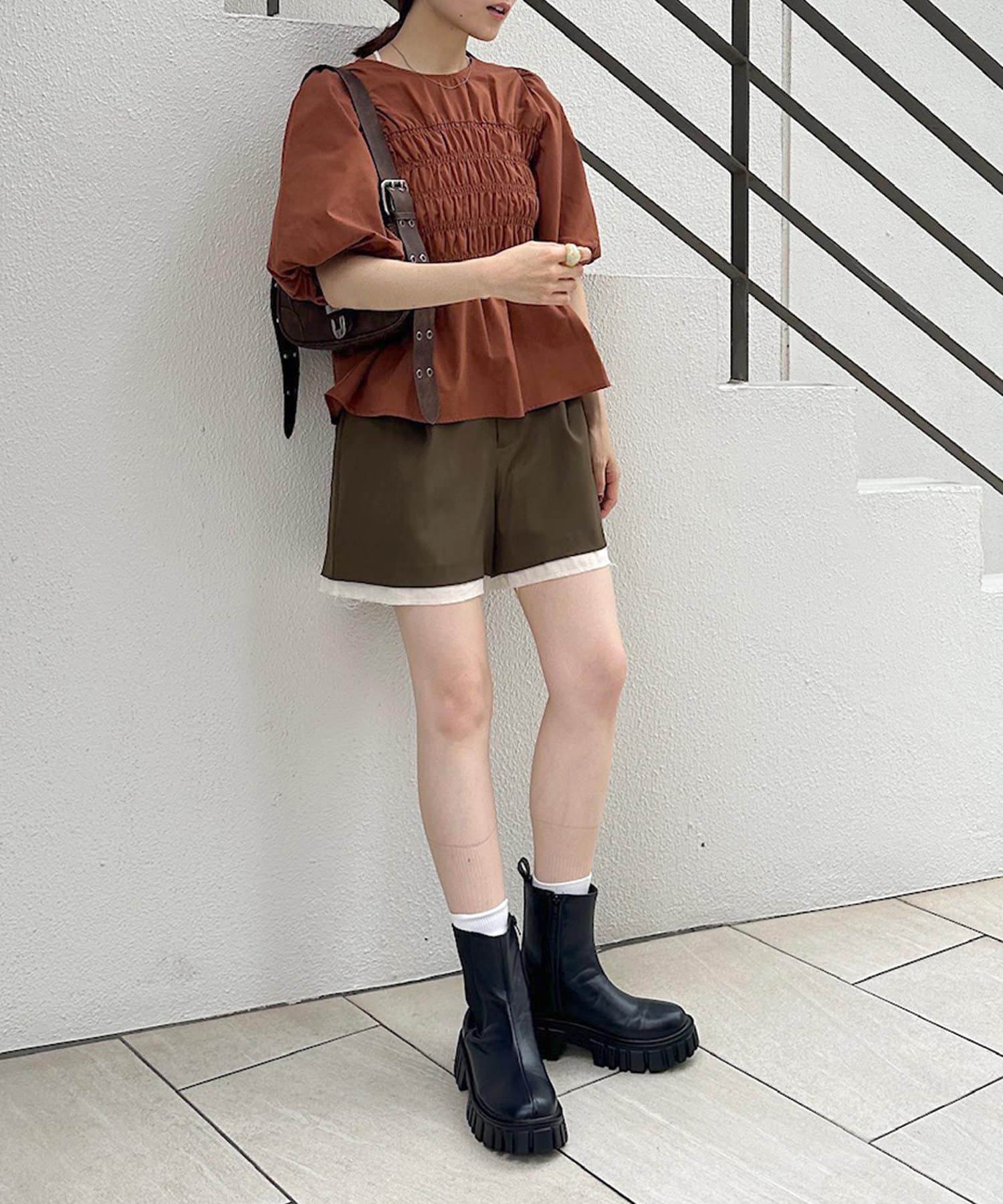 w closet(ダブルクローゼット) レイヤードショートパンツ