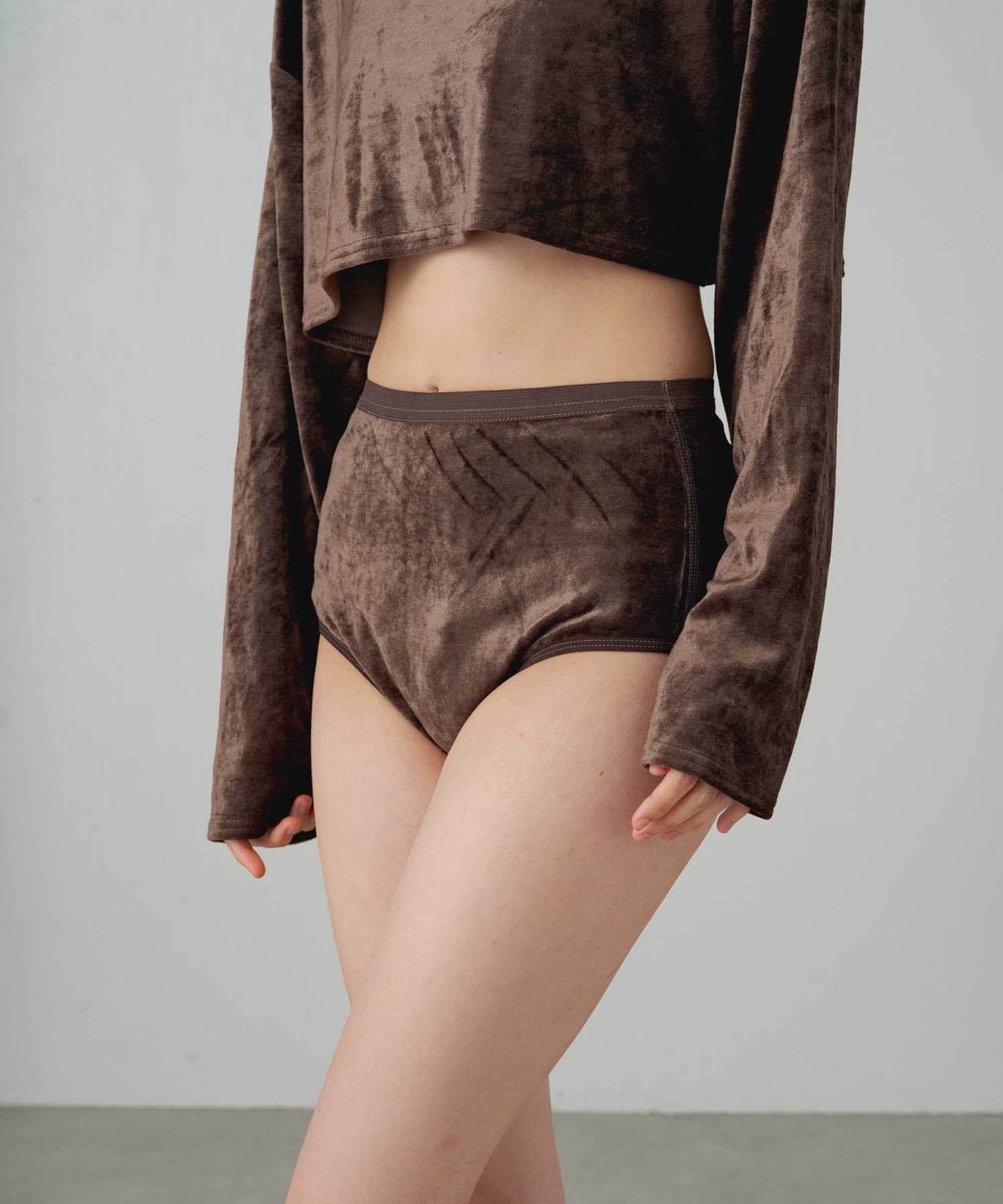 OUTLET(アウトレット) 【earthy_】【抗菌防臭】ベロアショーツ