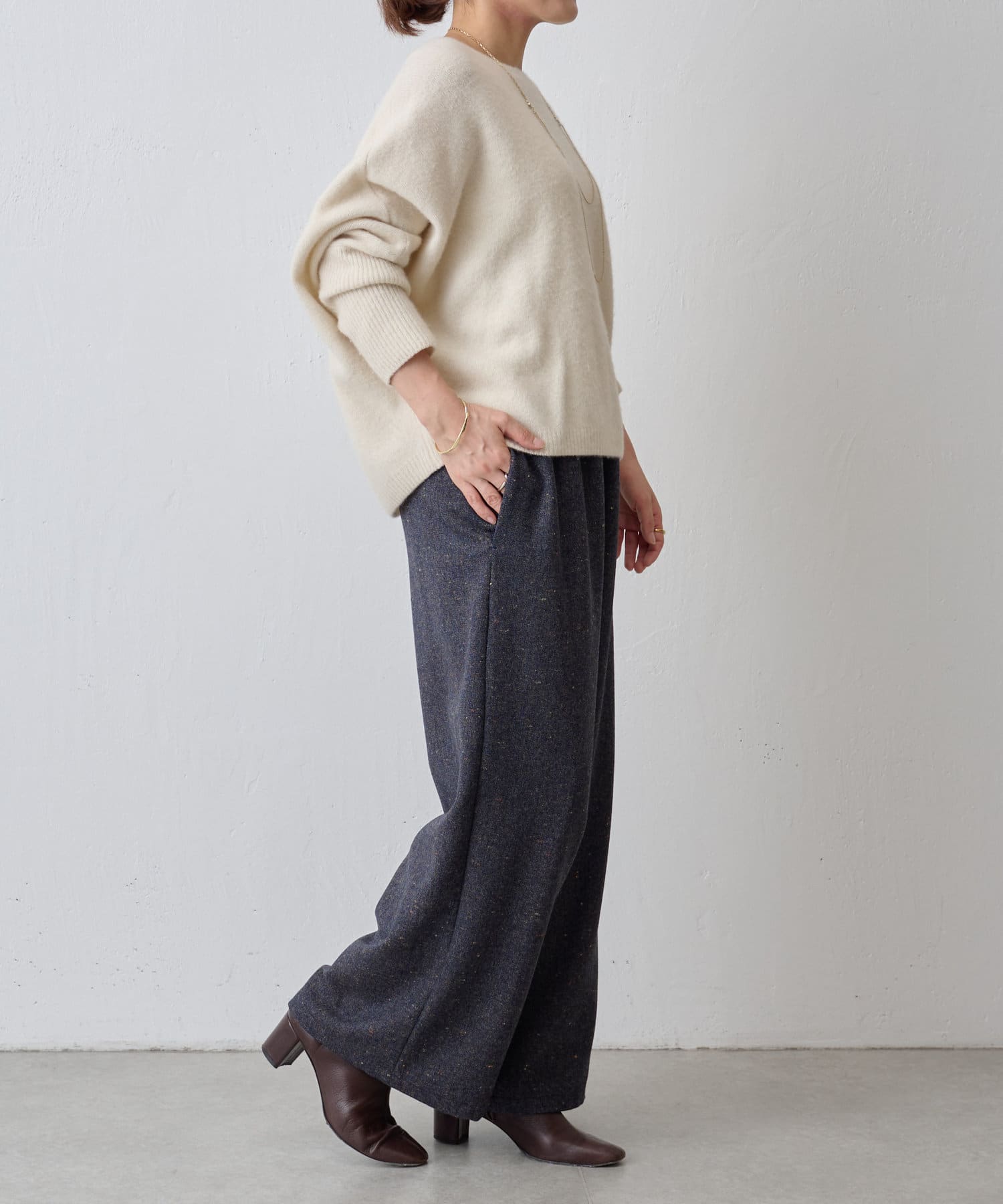 Beardsley ビアズリー カラーネップツイードパンツ ベージュ サイズ1 BEARDSLEY パンツ 「3サイズ展開」カラーネップツイードパンツ